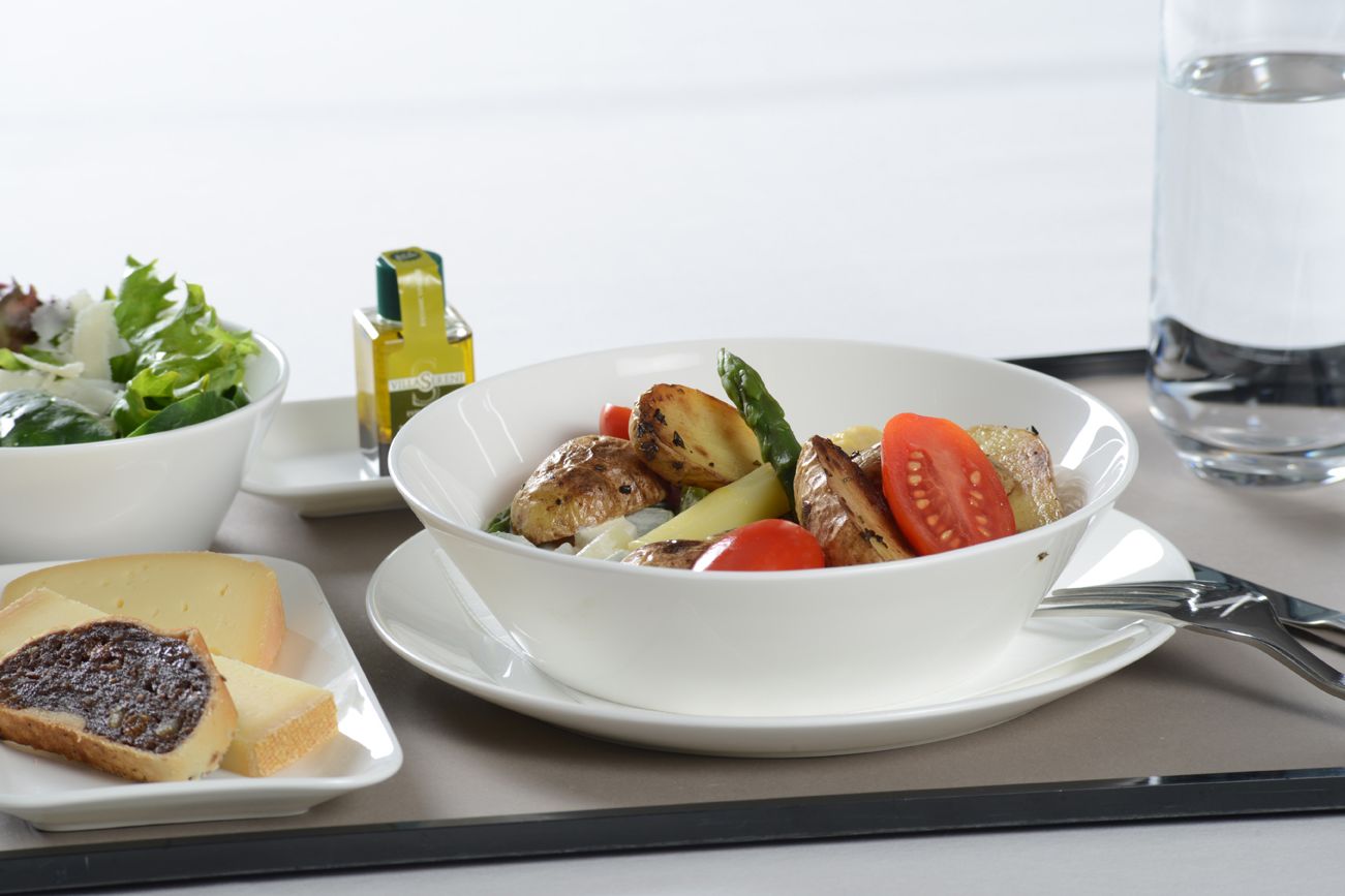 Menu der Business-Class-Kabine von Swiss