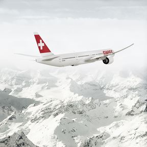 Aussenansicht eines Swiss Flugzeuges