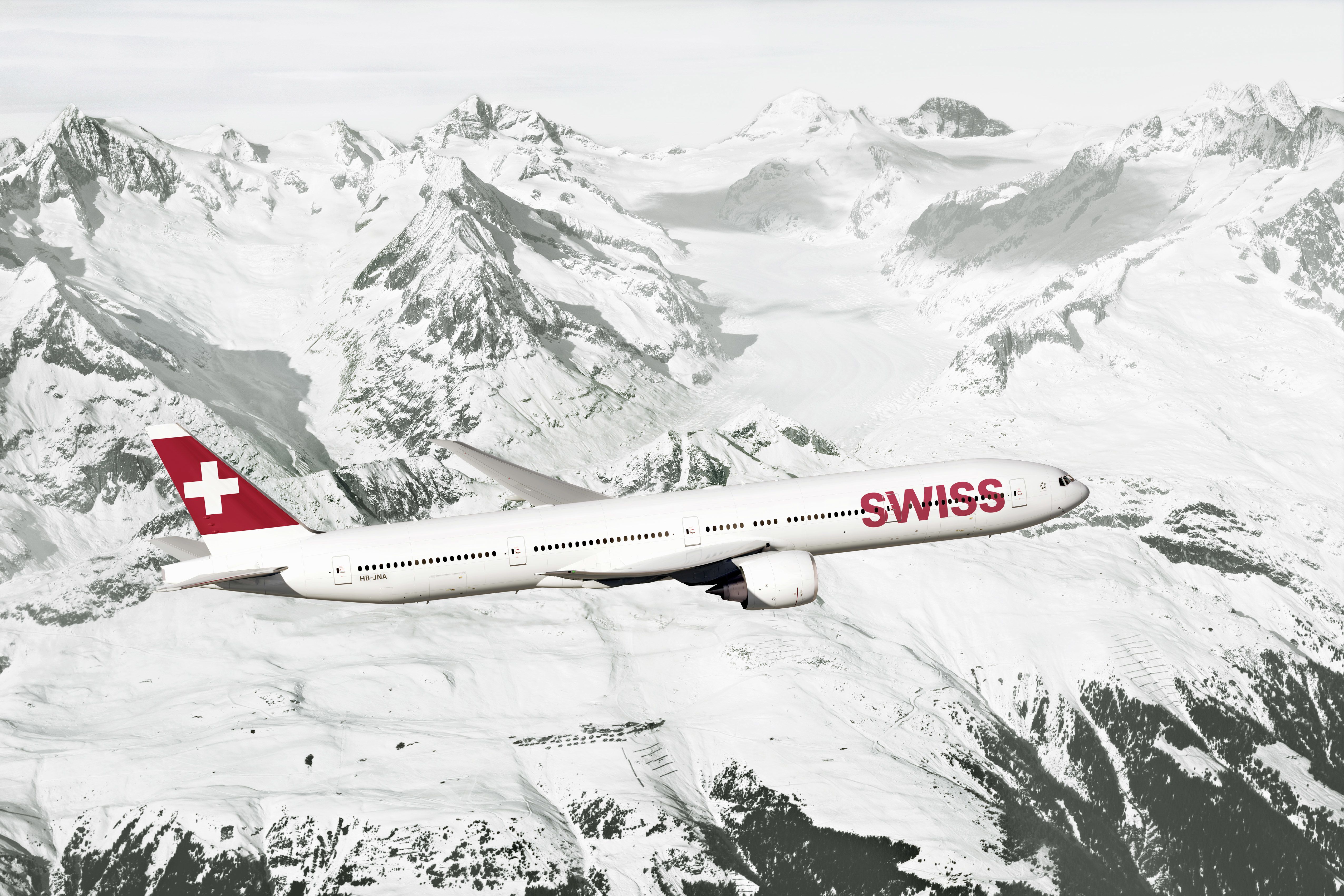 Aussenansicht eines Swiss Flugzeuges