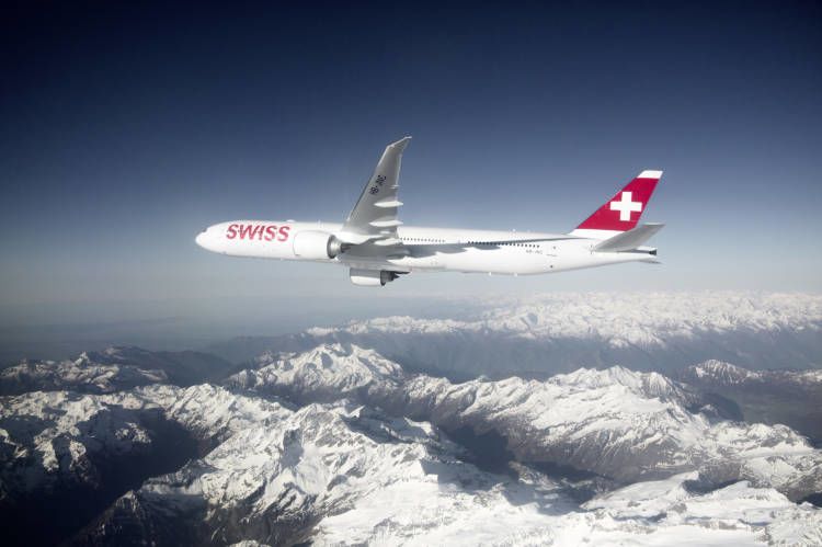 Aussenansicht der Boeing 777-300 der Swiss International Air Line