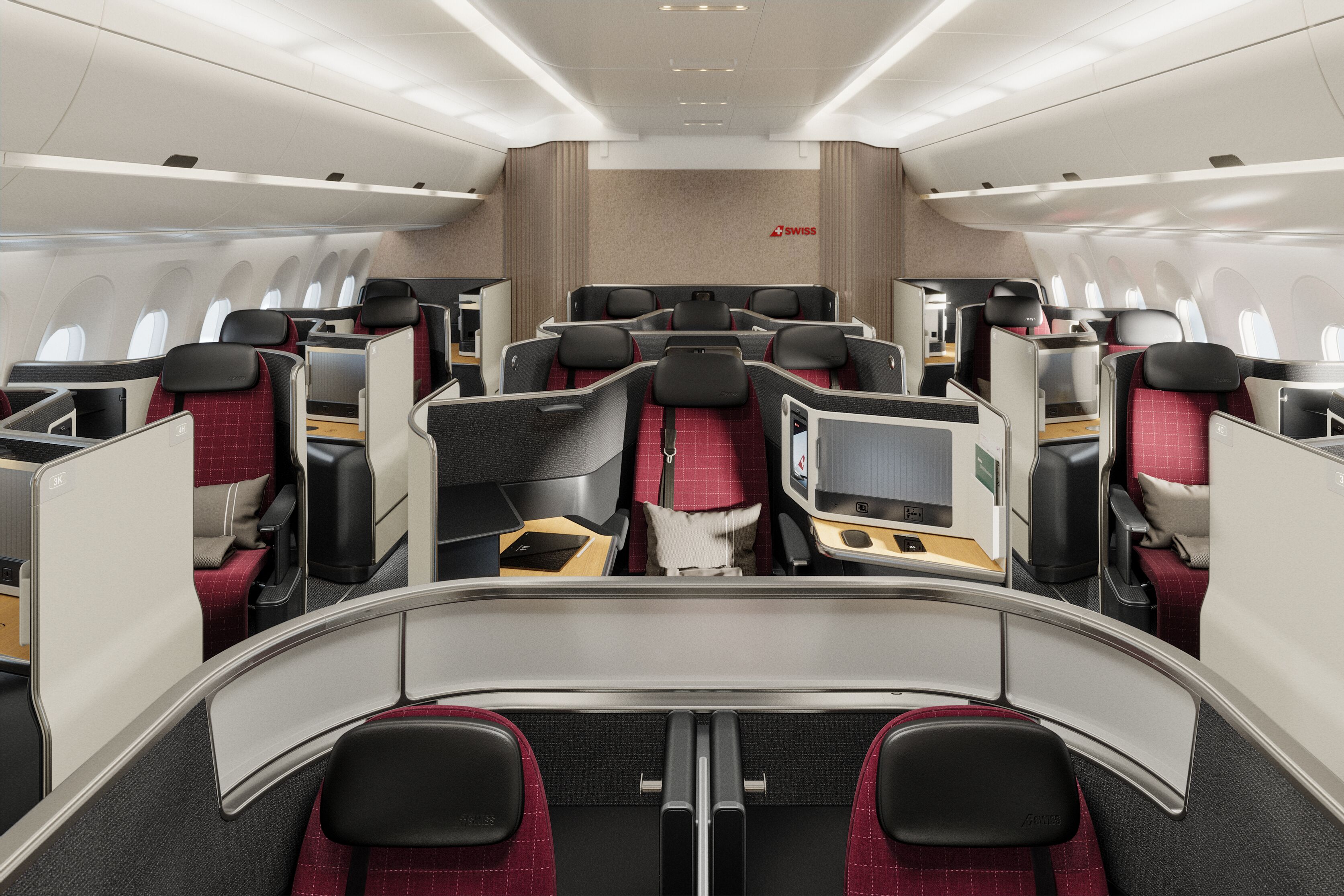 Business Class im A350 der Swiss Airline
