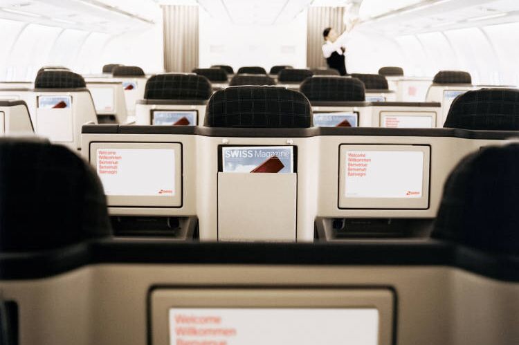 Innenansicht der Business-Class von Swiss