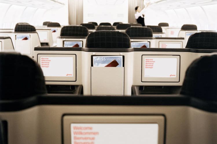 Innenansicht der Business-Class von Swiss