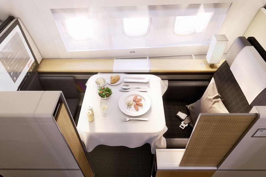 Innenansicht der First-Class-Kabine von Swiss