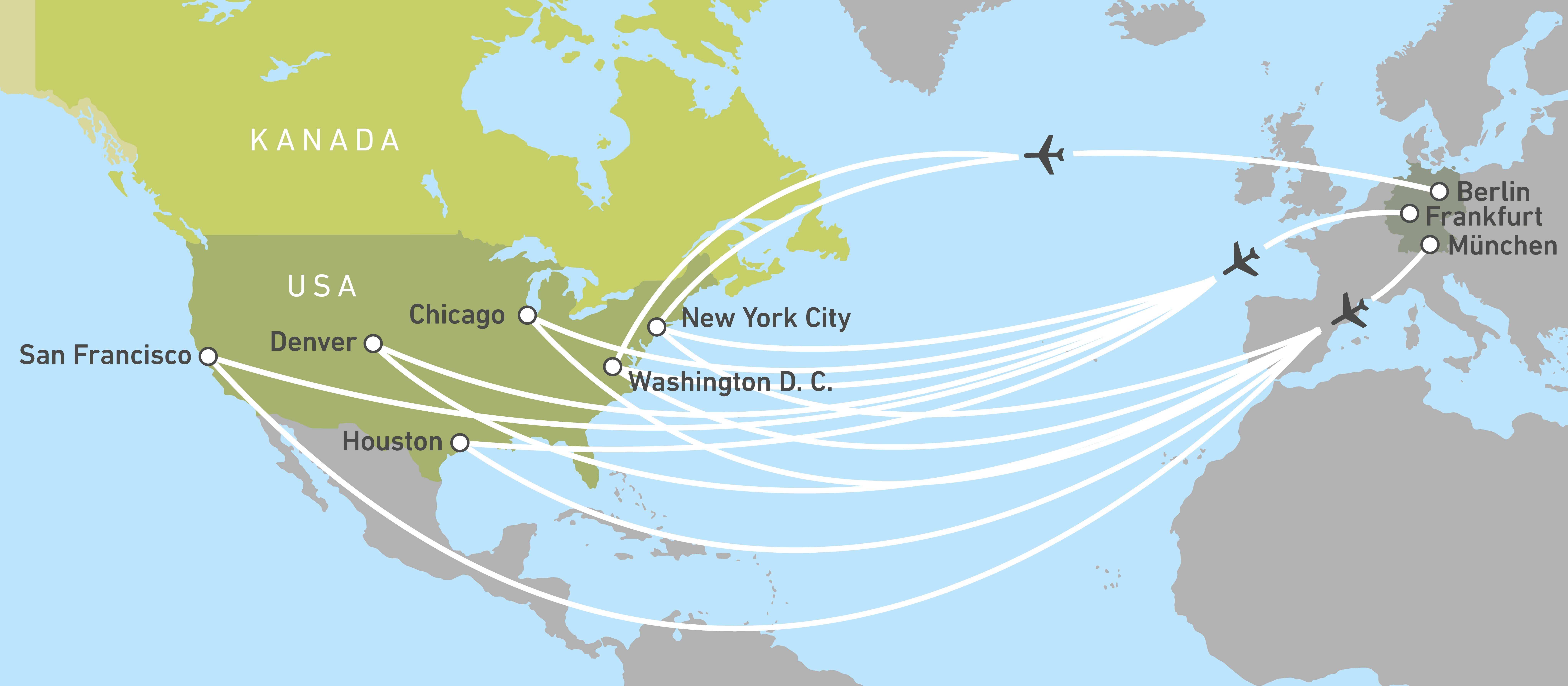 Die Direktflüge mit United Airlines von Deutschland in die USA Die Direktflüge mit United Airlines von Deutschland in die USA