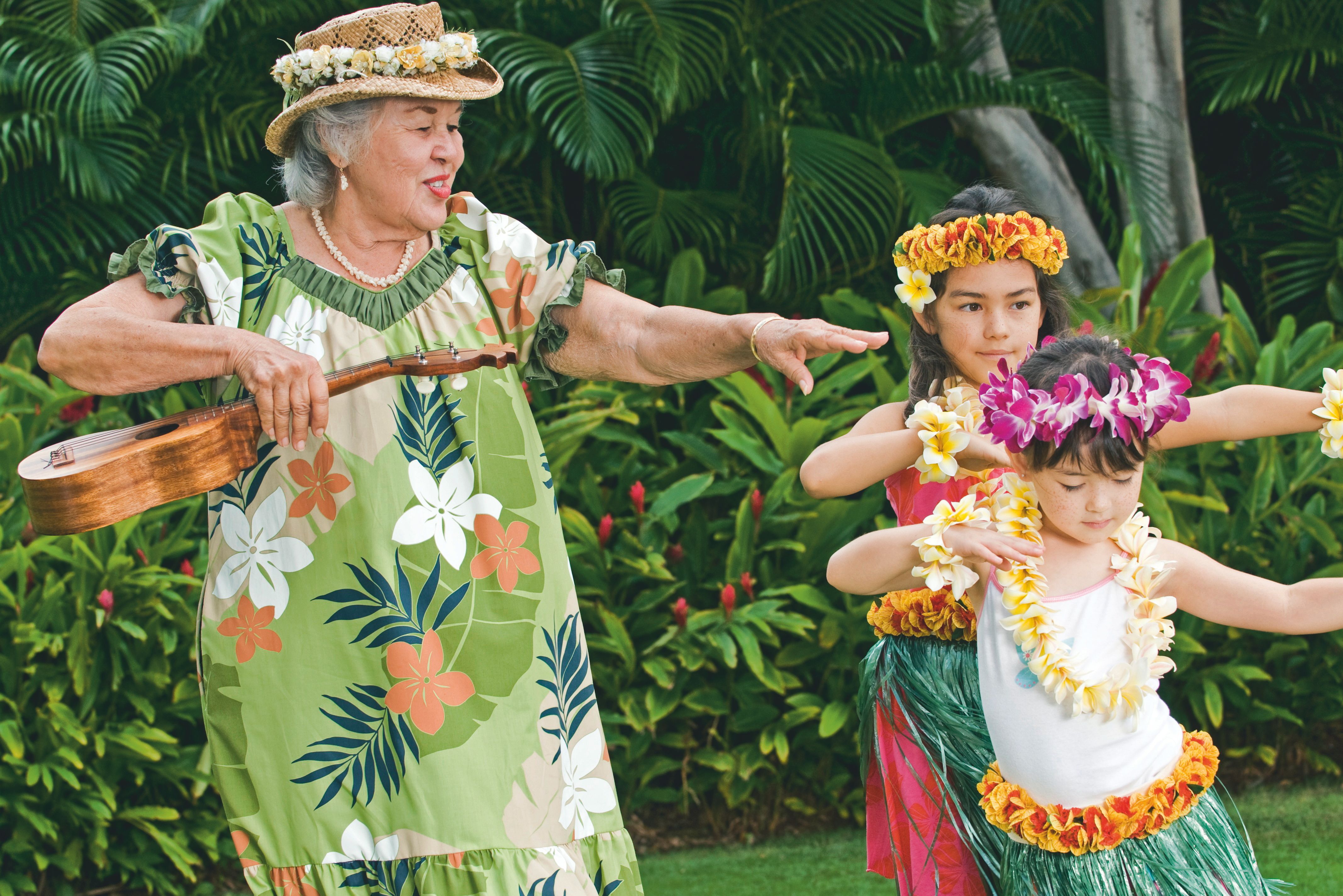 Unterricht im Hula Tanz im Hilton Hawaiian Village