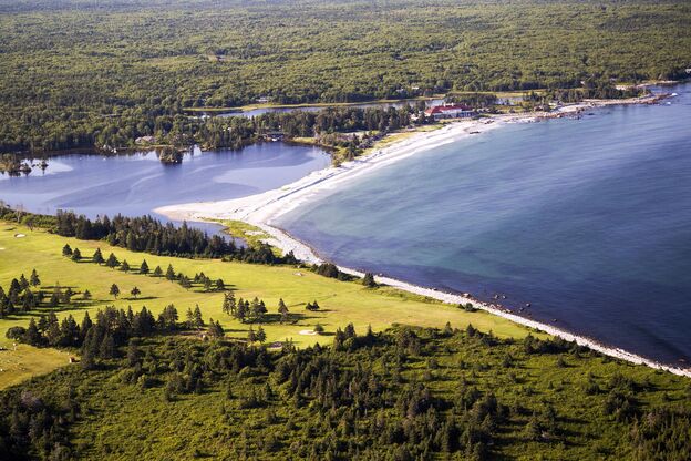 Das White Point Beach Resort in Nova Scotia aus der Vogelperspektive