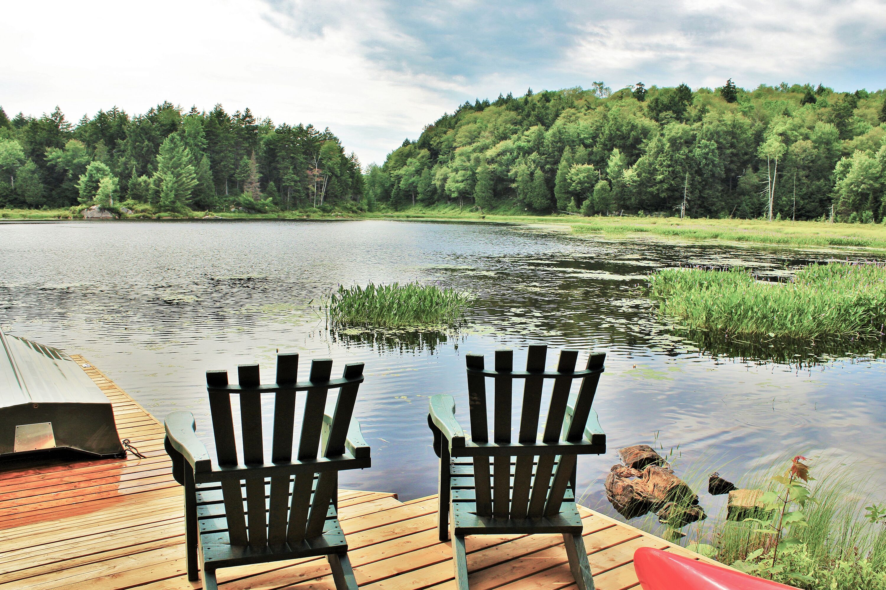 Bootssteg des Tricorne Chalet im Kenauk Nature