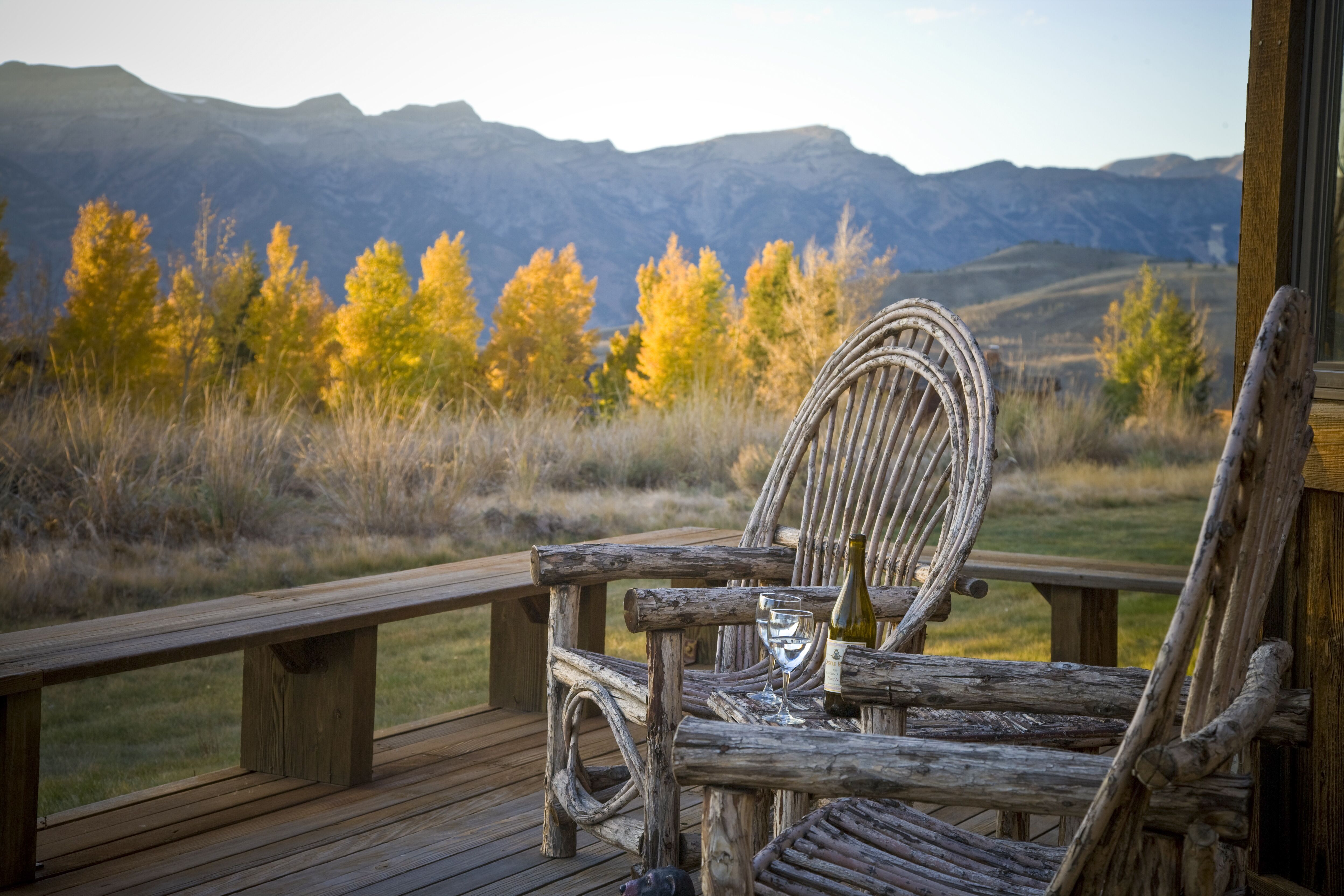 Terrasse mit Blick auf die Berge