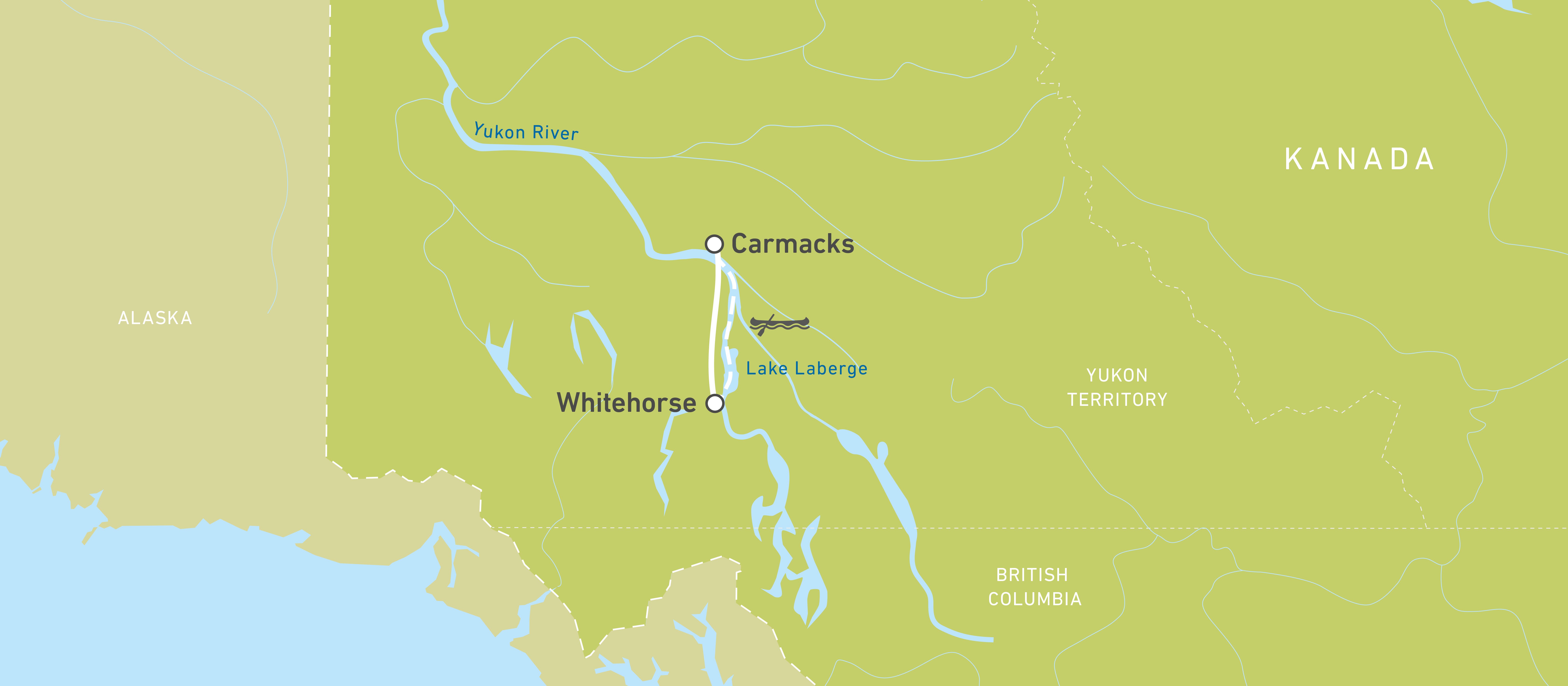 Route der Kanutour Yukon River The Classic Teil 1