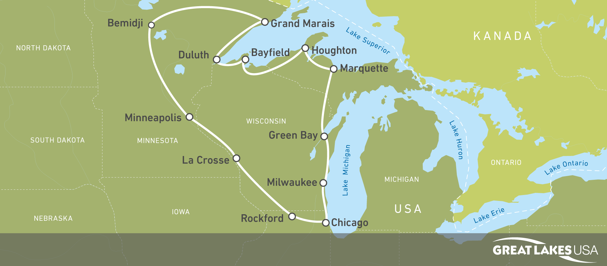 18-tägige Route durch die Great-Lakes-Staaten buchen
