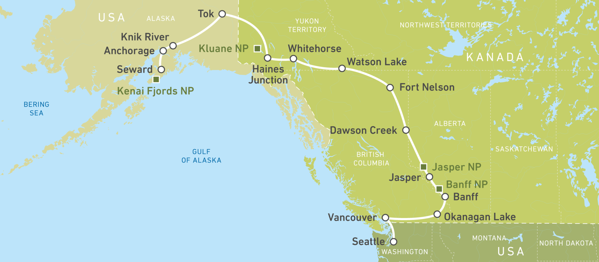 Zweiwöchige Autoreise von Seattle nach Anchorage CANUSA