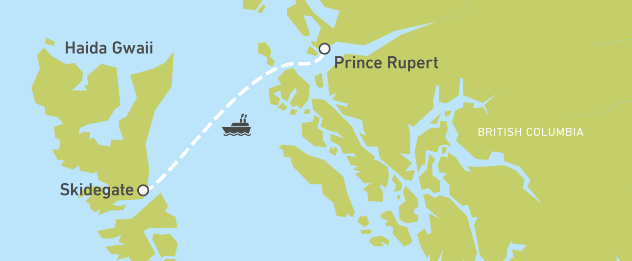 Mit der Fähre von Prince Rupert nach Skidegate