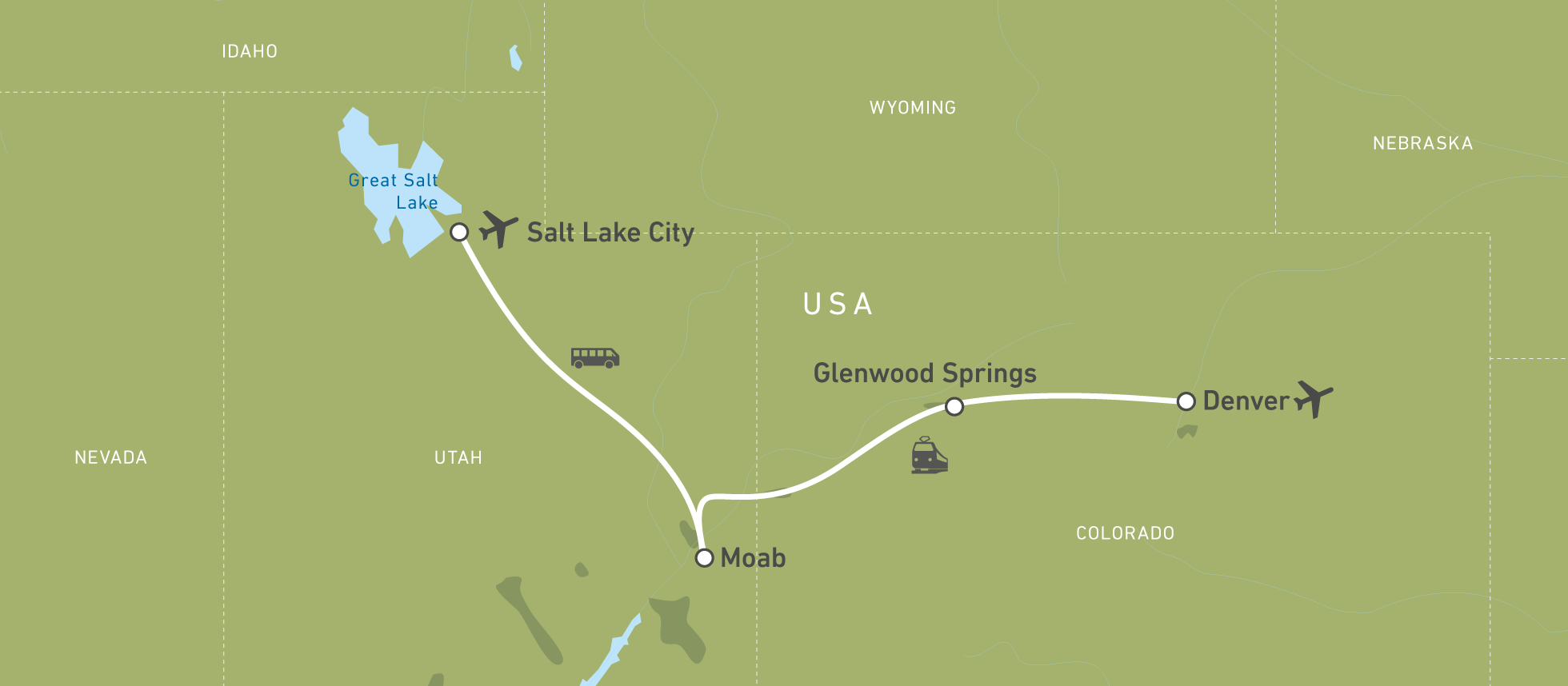 Karte der Rocky Mountaineer Reise von Maja Sebode und My-Thanh Dam