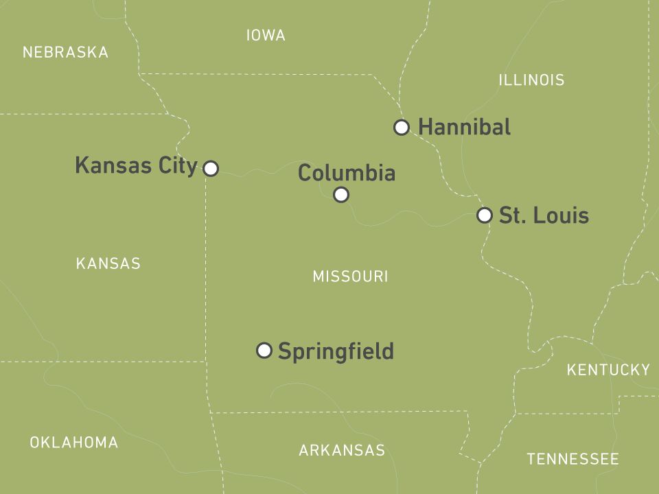 Missouri - In der MItte des Mittleren Westens Kartenansicht