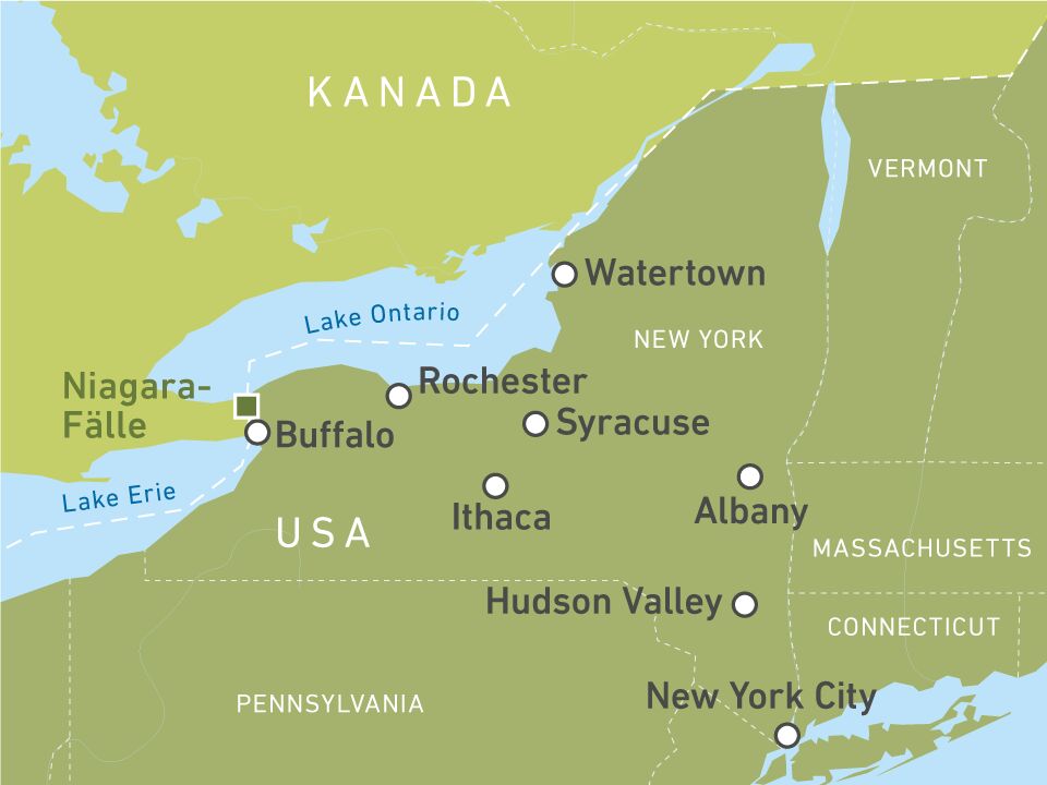 Karte des US-Bundestaates New York