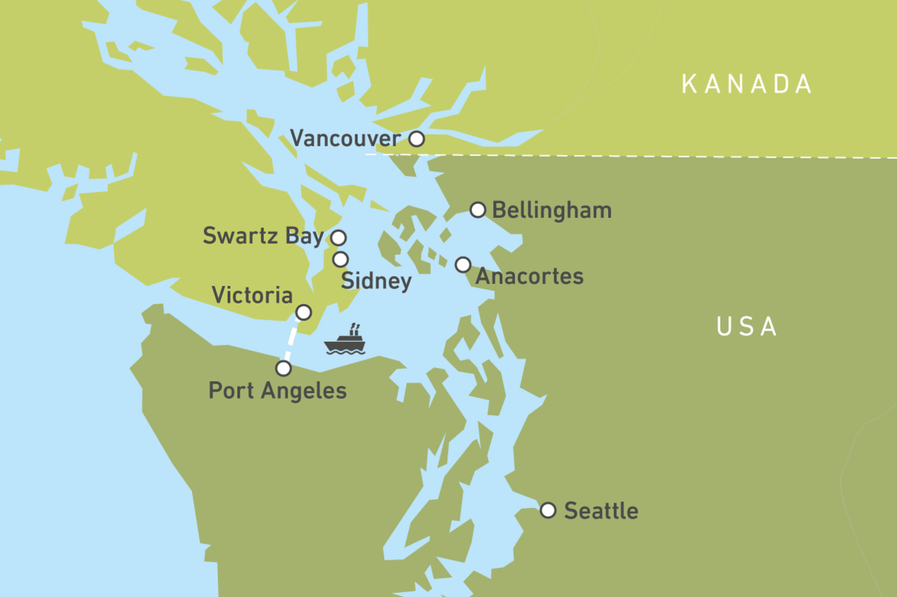 Fährüberfahrt von Victoria nach Port Angeles CANUSA