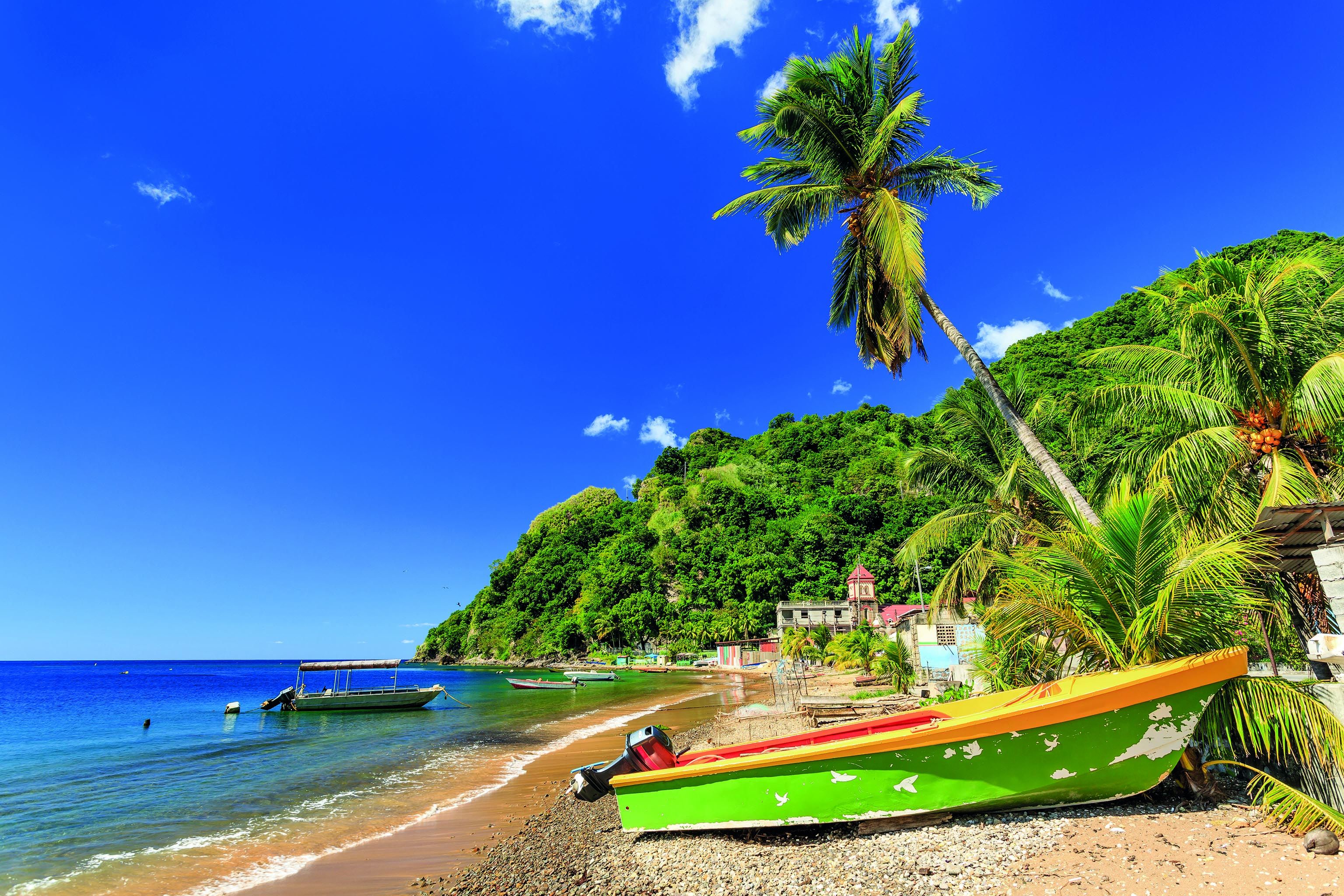 Der Soufriere Bay auf Dominica, Karibik