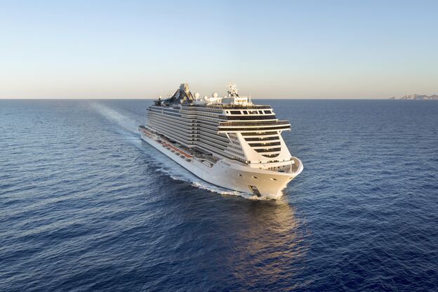 Luftbild des Bugs der MSC Seashore Luftbild des Bugs der MSC Seashore