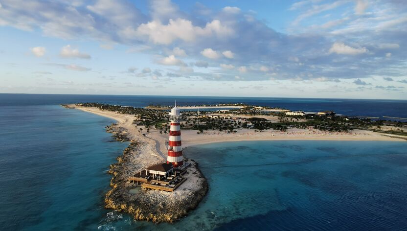Ein Blick auf die Privatinsel von MSC auf den Bahamas Ein Blick auf die Privatinsel von MSC auf den Bahamas