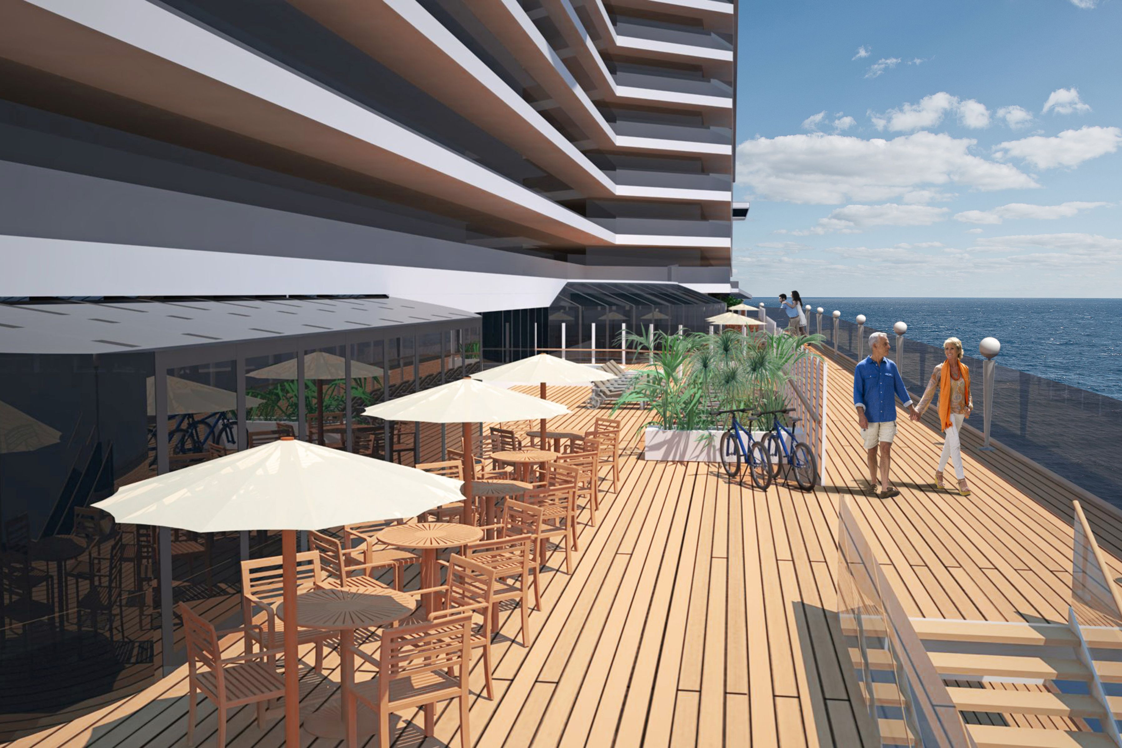 Promenadendeck an Bord der MSC Seaside