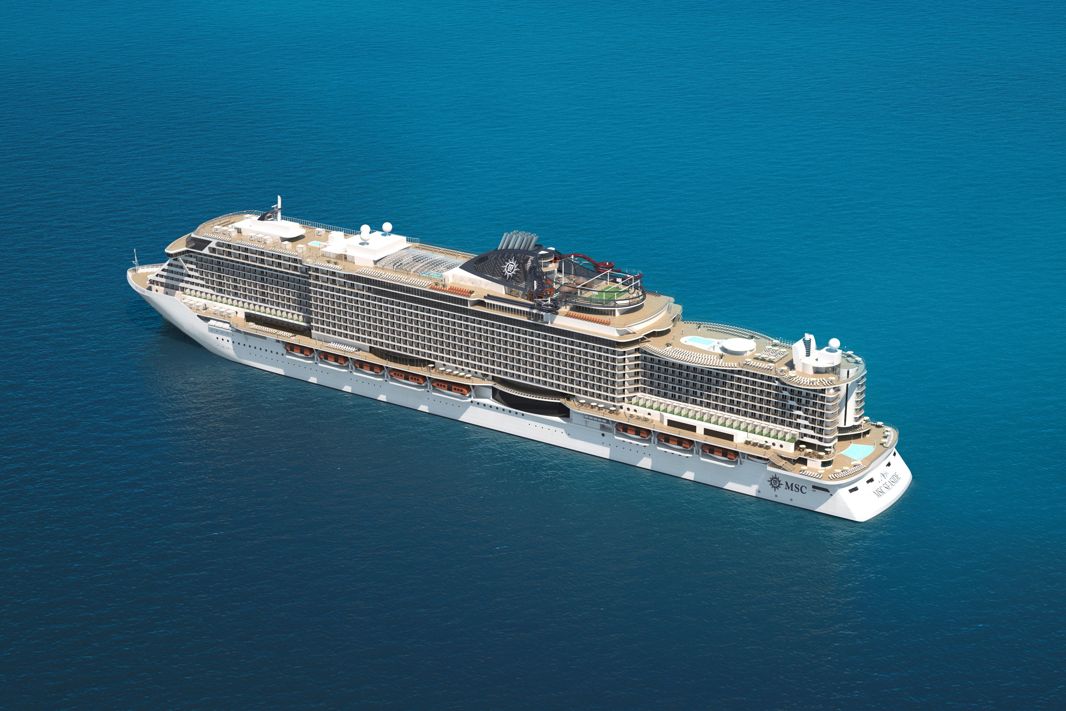 Luftaufnahme der MSC Seaside