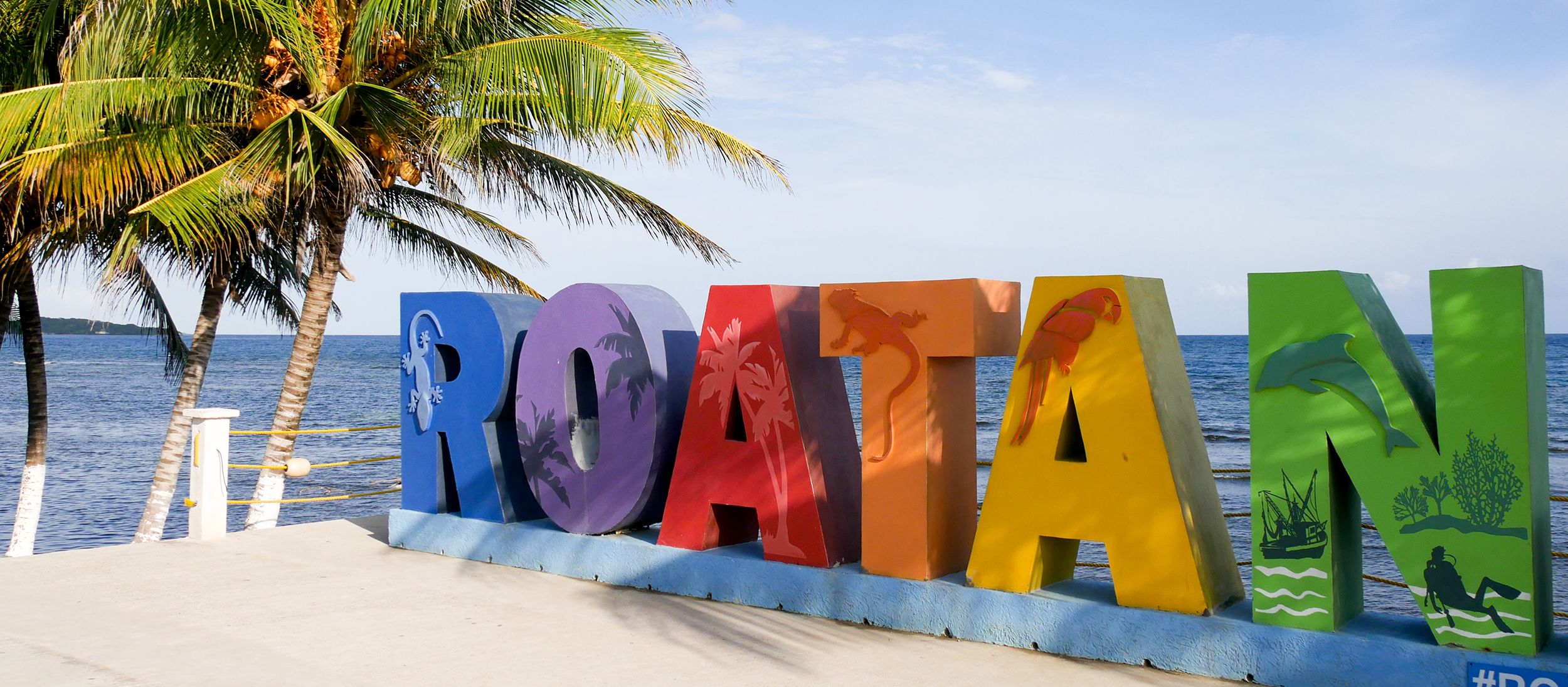 Das Logo der Ortschaft Roatan in Honduras