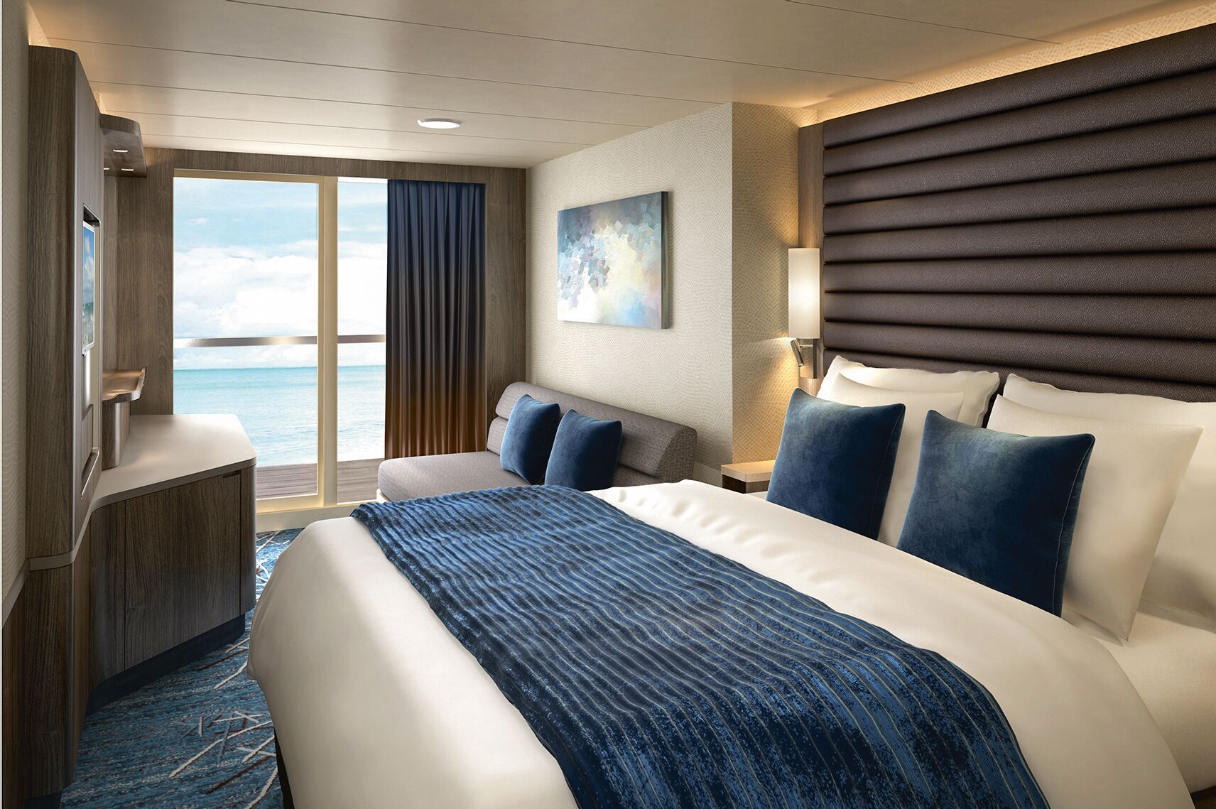 Gemütliche Kabine mit Balkon auf der Norwegian Encore NCL