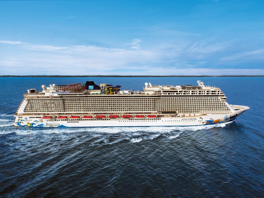 Norwegian Escape during Sea Trials along the coast of Norway