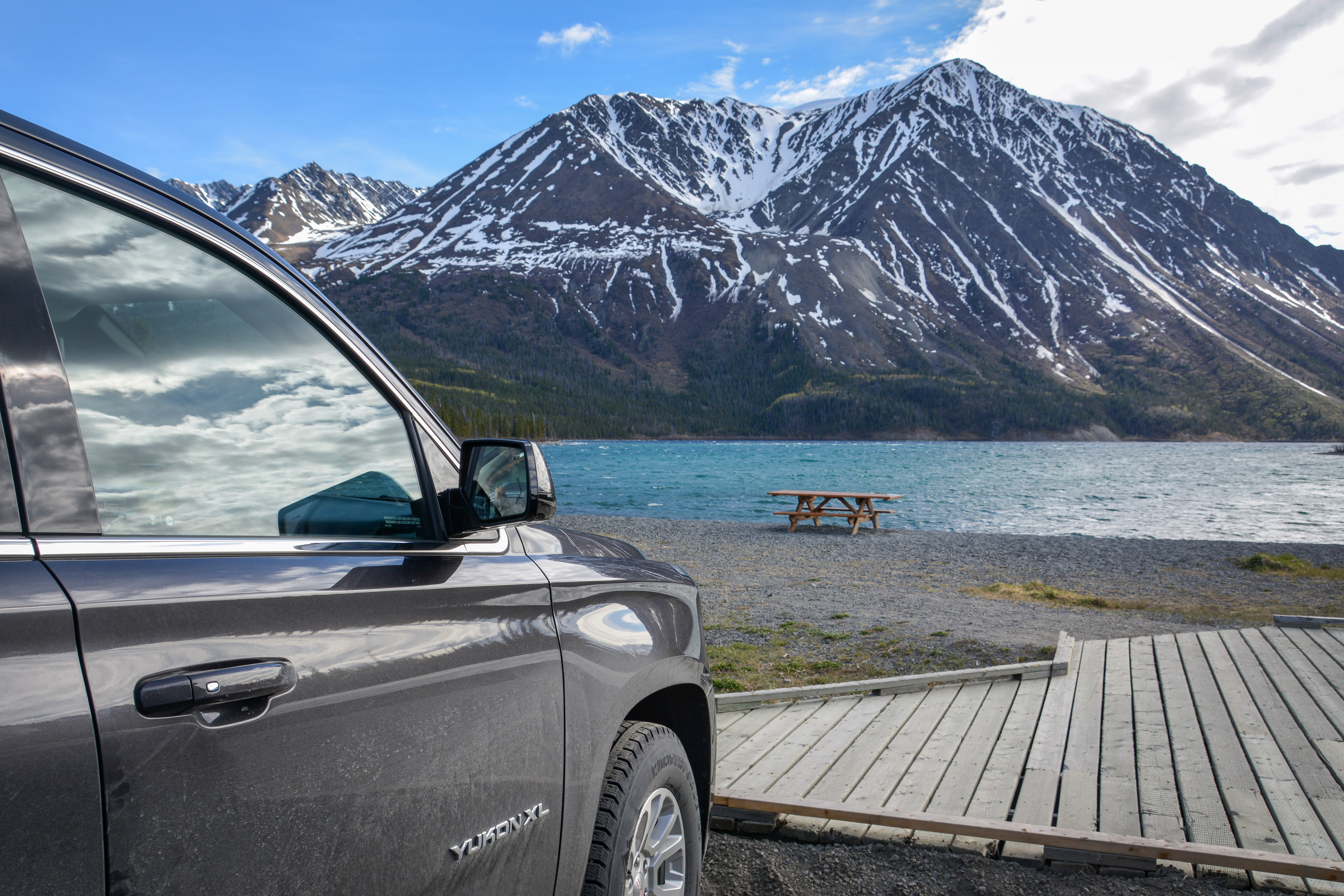 Aussichtspunkt am Ufer des Kathleen Lake am Kluane National Park