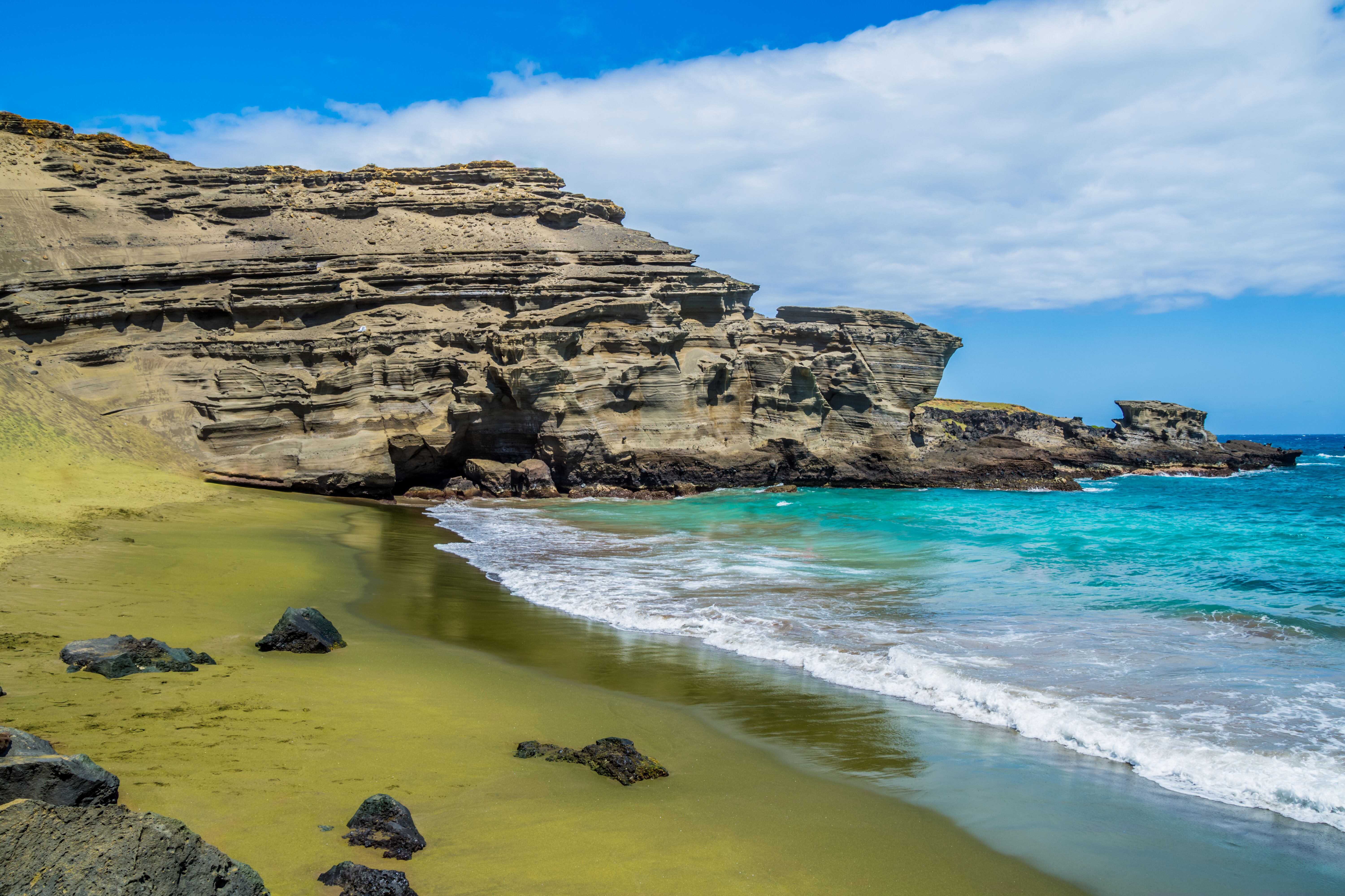 Der Papakōlea Green Sand Beach