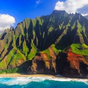 Beeindruckender Blick aus der Luft auf die Na Pali KÃ¼ste