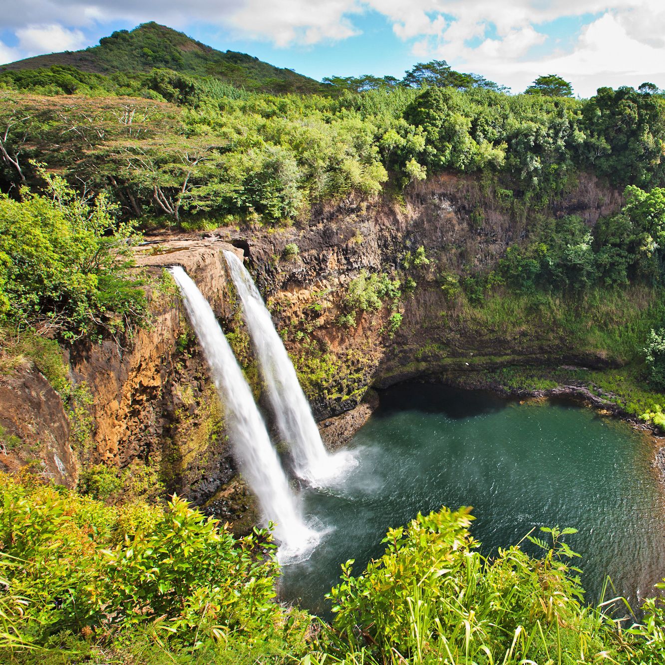 Blick auf die Wailua Falls