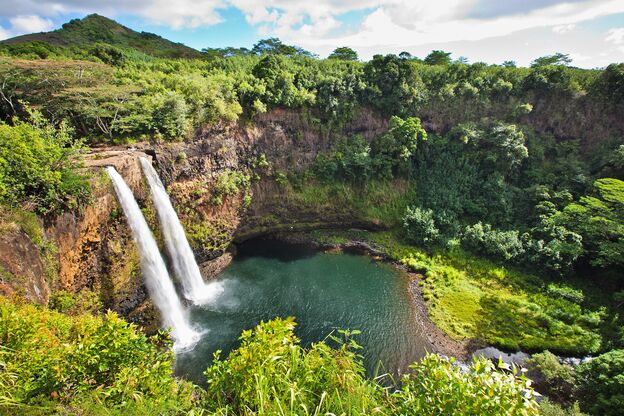 Blick auf die Wailua Falls Blick auf die Wailua Falls