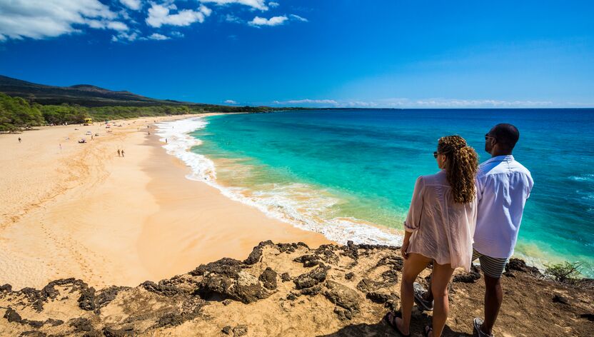 Blick auf den Makena Beach auf Maui Blick auf den Makena Beach auf Maui