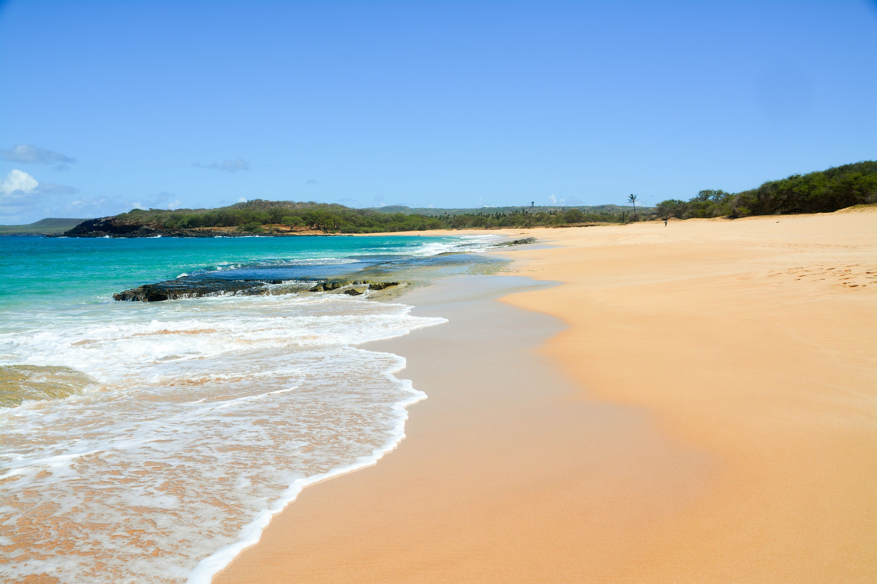 Am Papohaku Beach auf der Insel Molokai, Hawaii