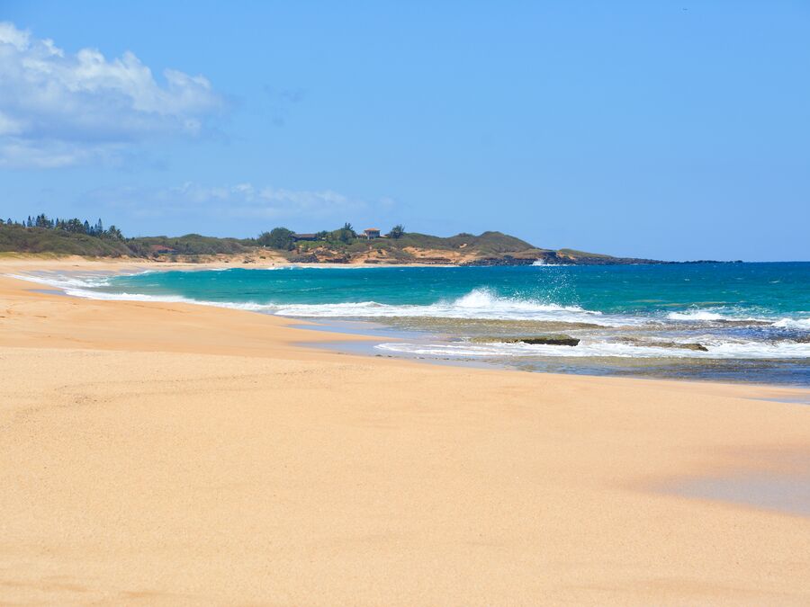 Am Papohaku Beach auf der Insel Molokai, Hawaii