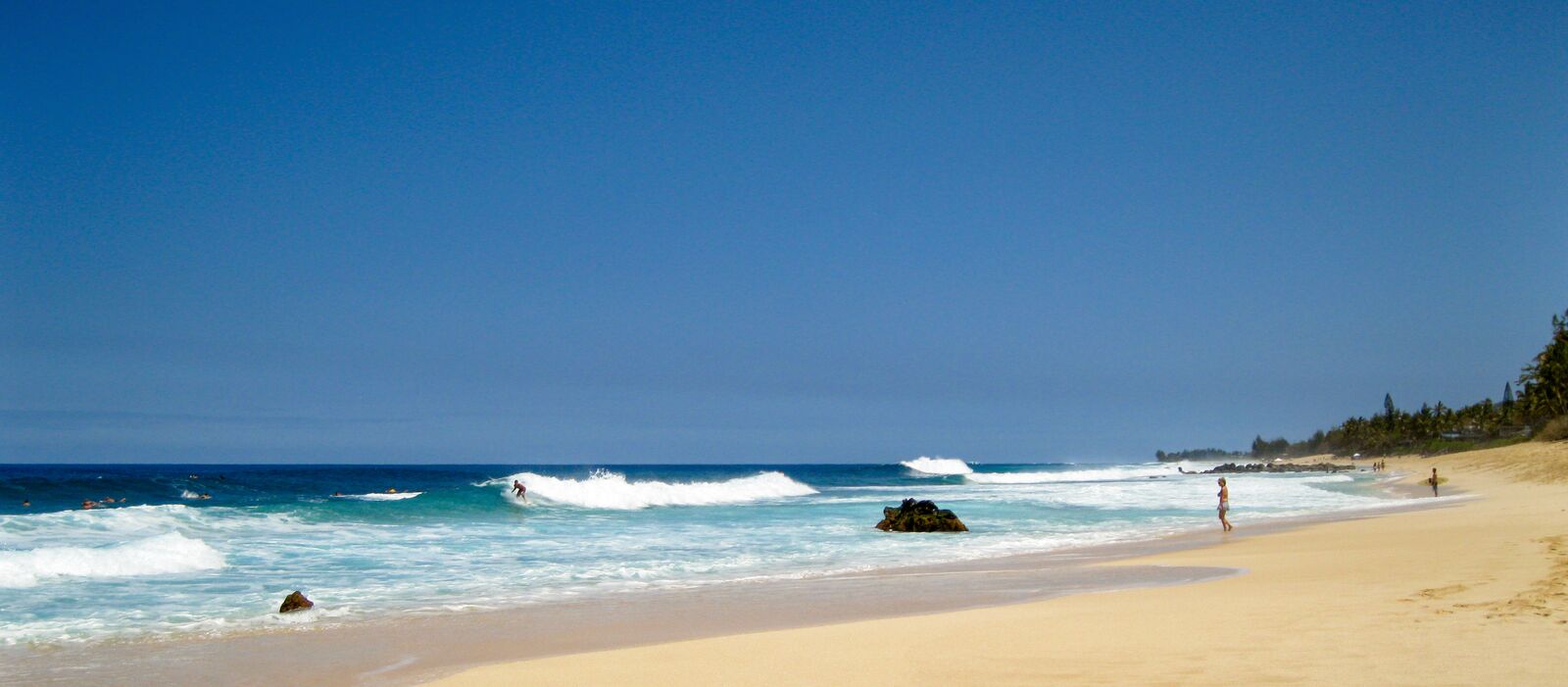 Ein Strand an der NordkÃ¼ste der hawaiischen Insel O'ahu