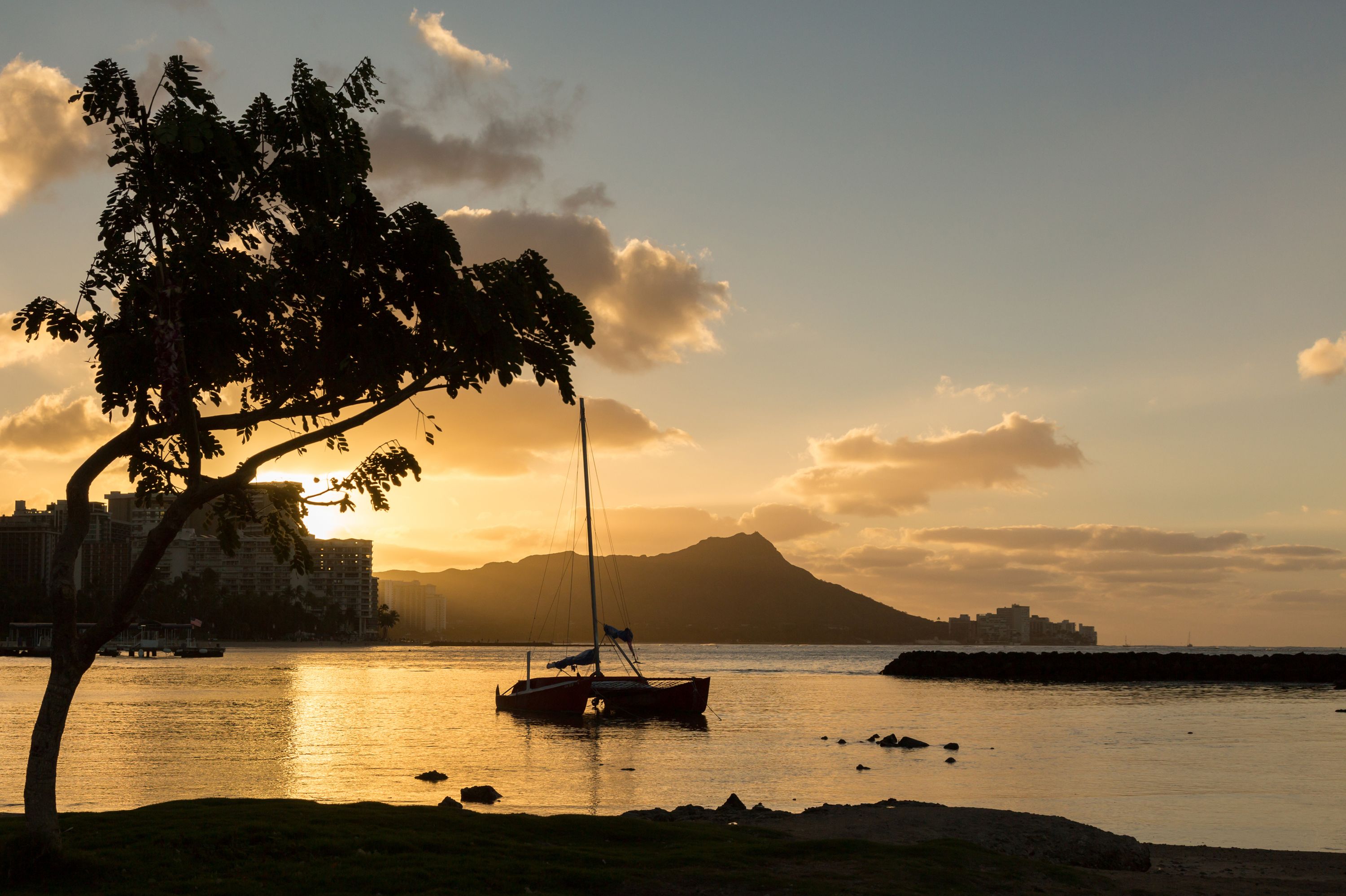 Der Diamond Head im Licht der Morgensonne