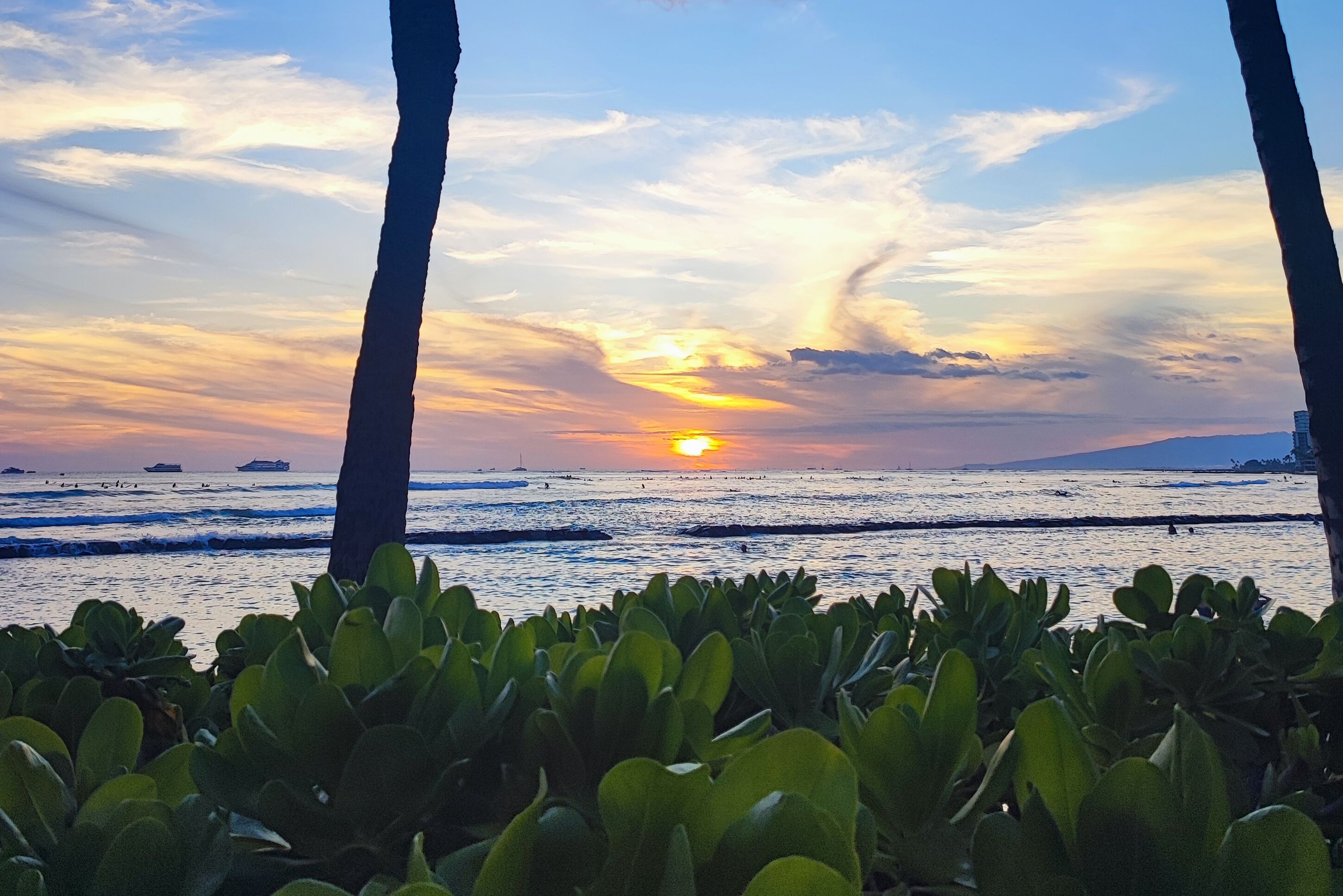 Sonnenuntergang am Waikiki Beach