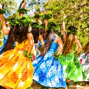 Hula tanzen am Lei day festival