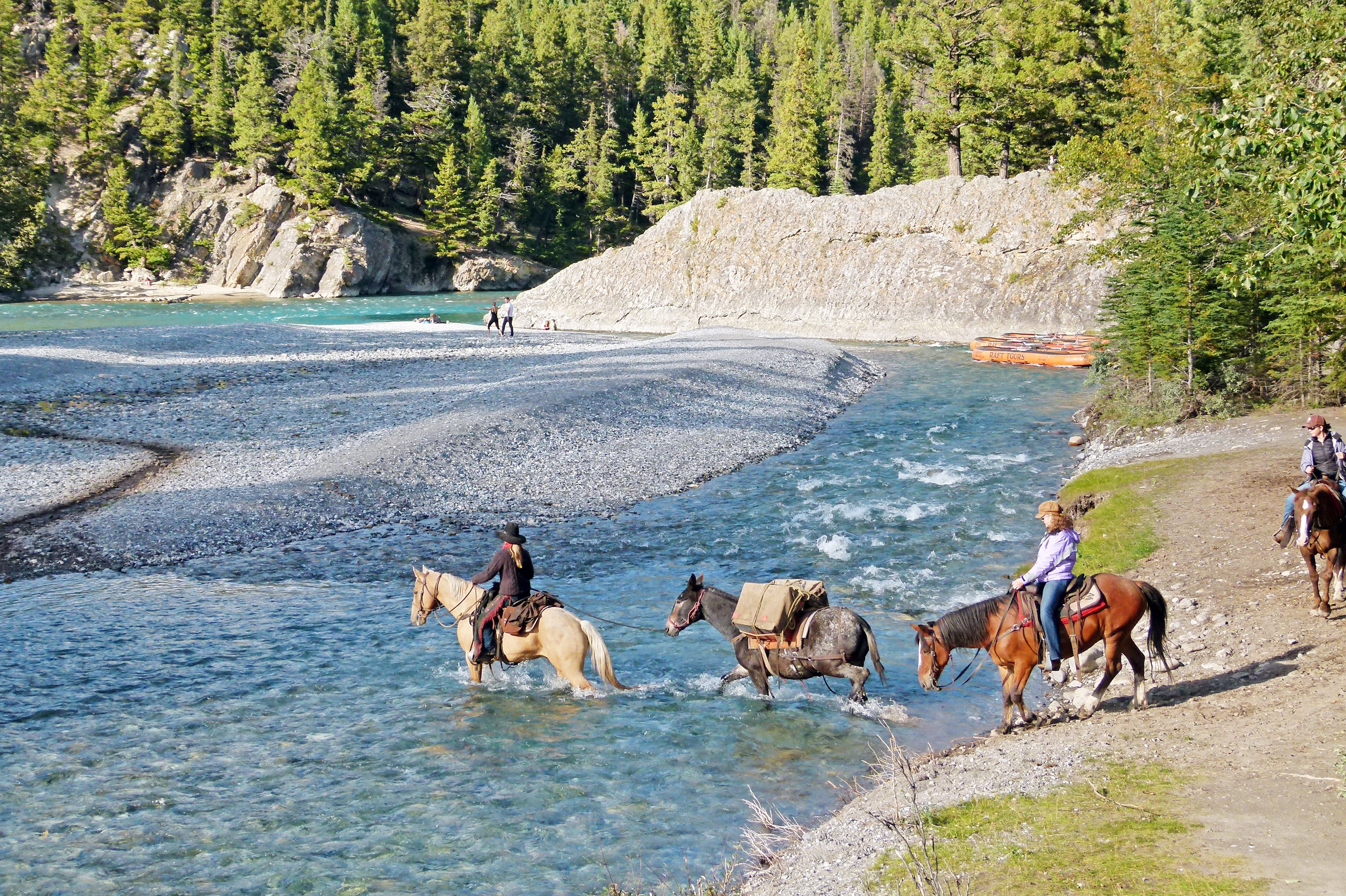 Reiter in der NÃ¤he der Bow Falls