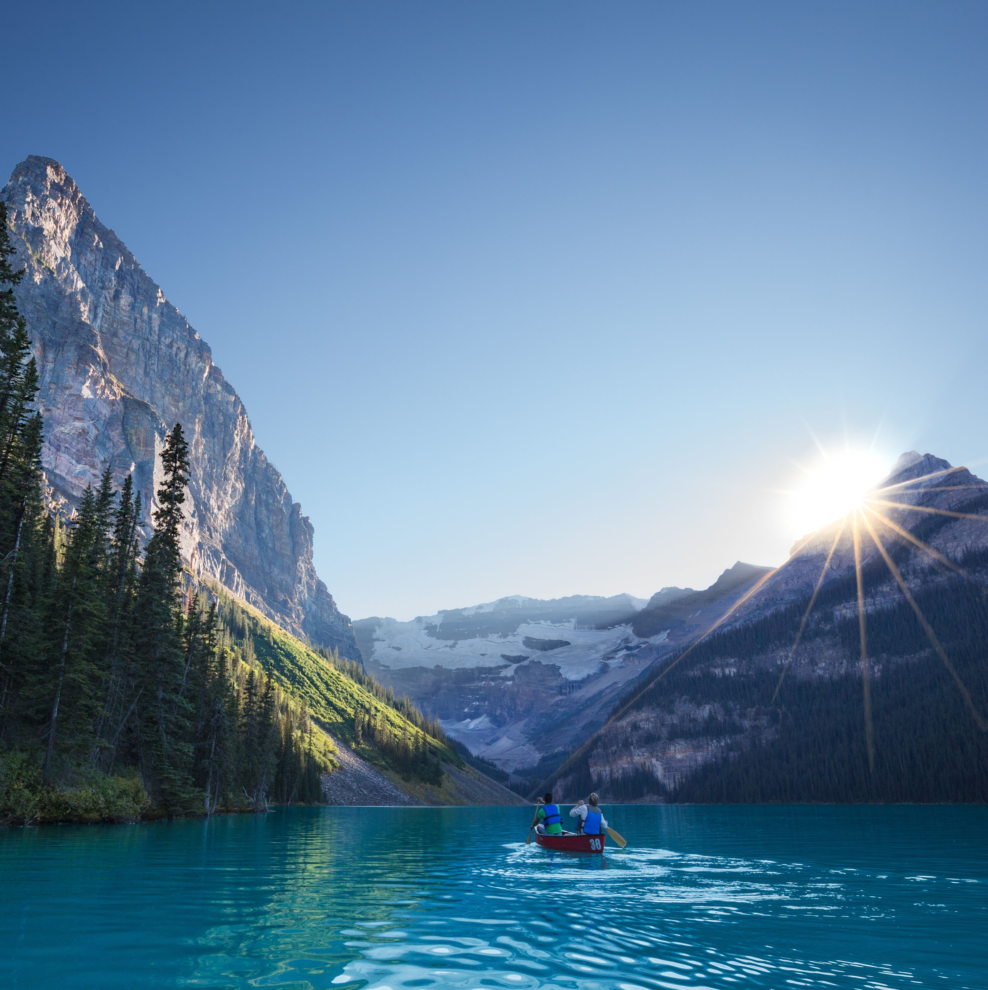 Kanu auf dem Lake Louise