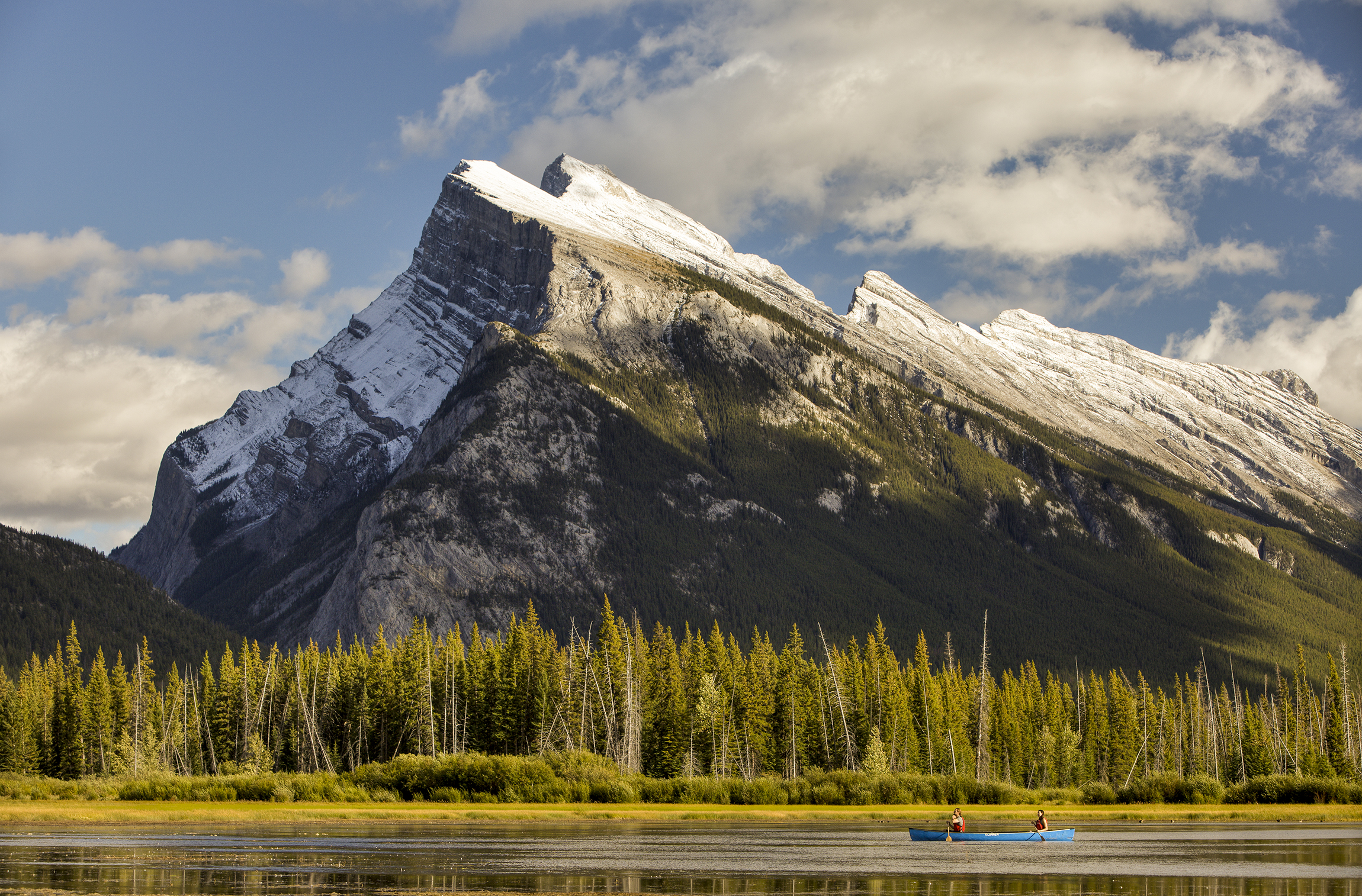 Romantischer Shot von den Vermilion Lakes im Banff National Park Alberta