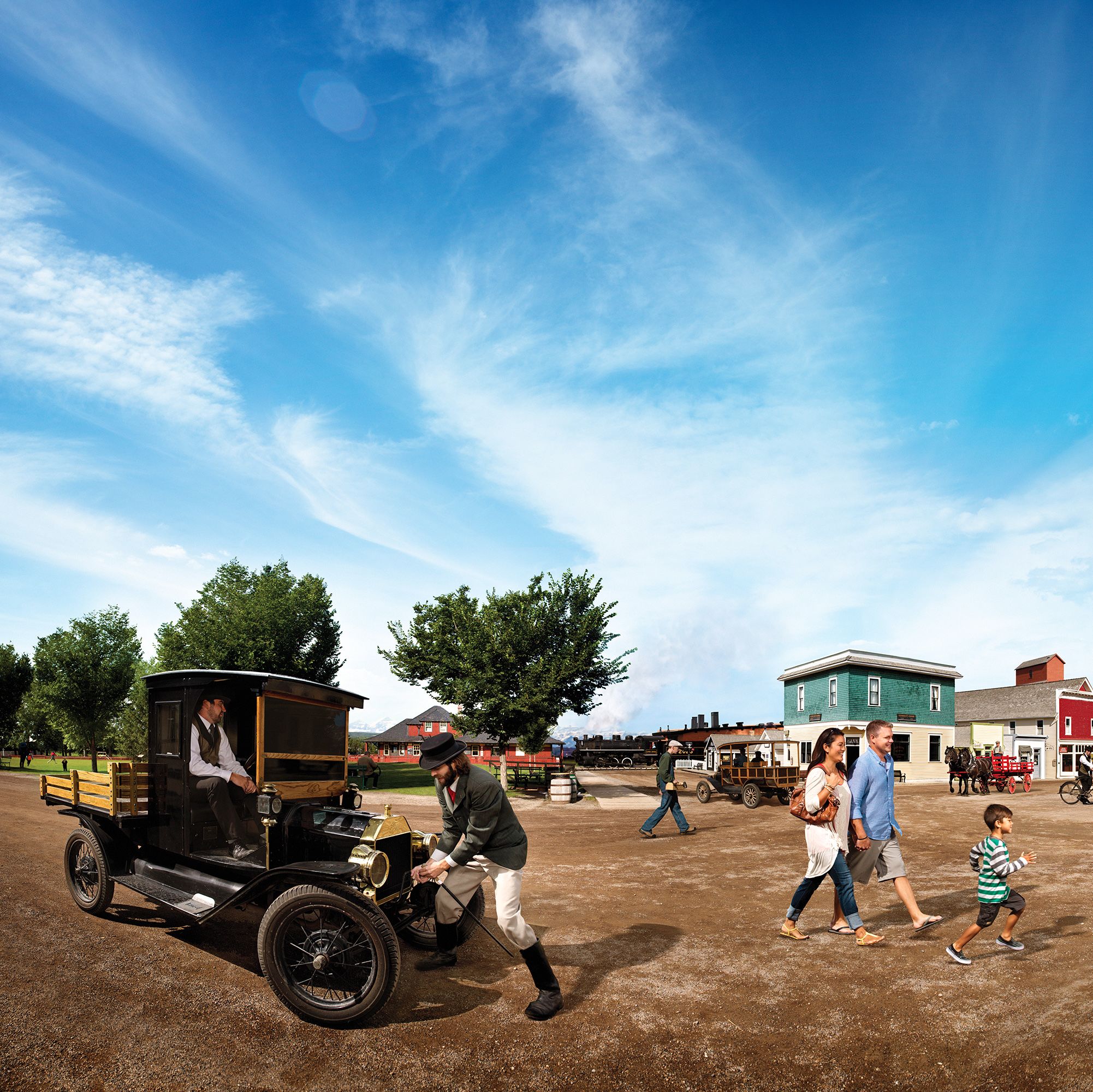 StraÃŸe im Heritage Park in Calgary