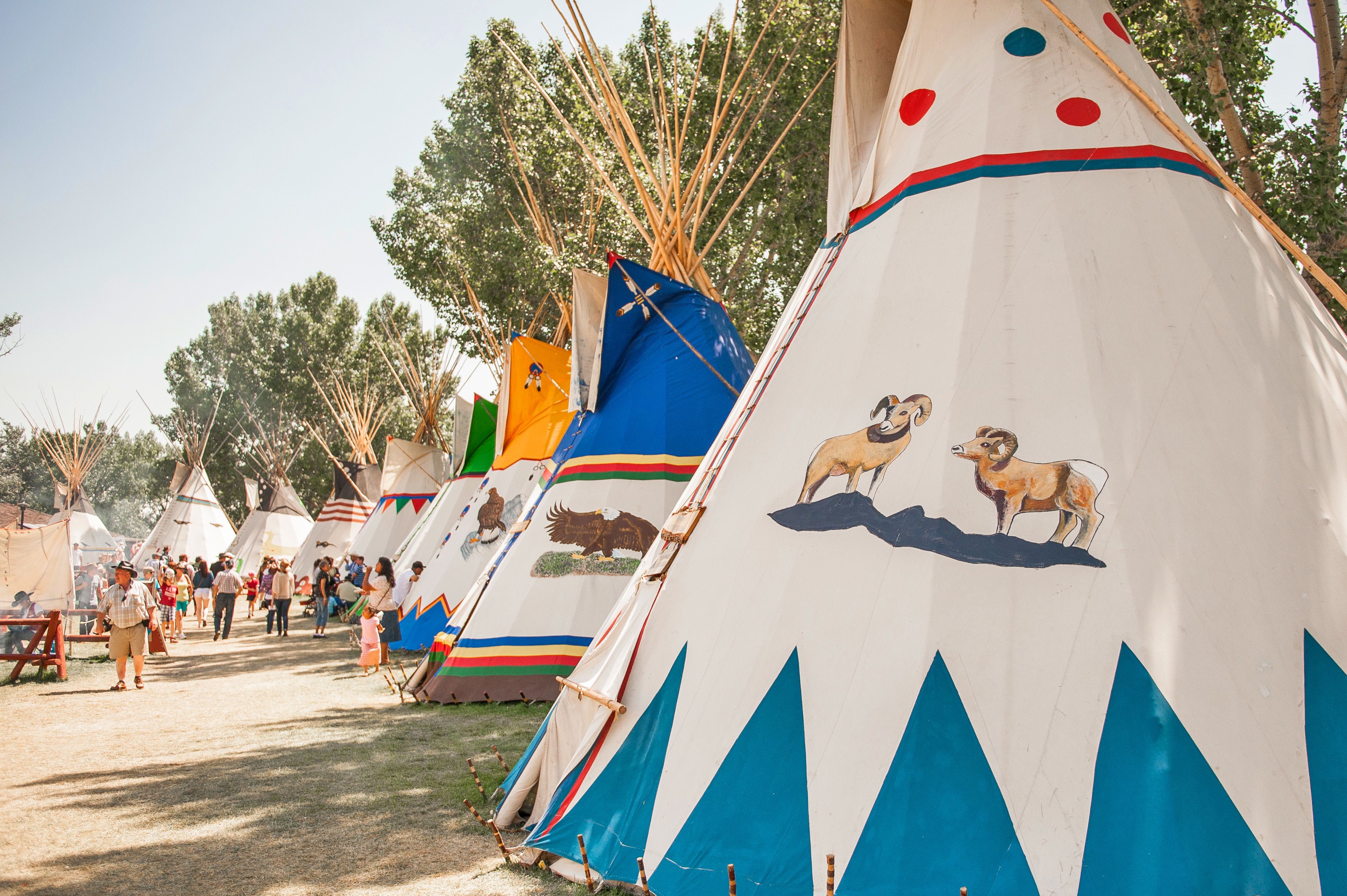 Tipis der First Nation wÃ¤hrend dem Calgary Stampede in Alberta