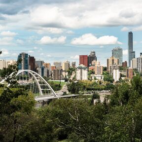 Die schöne Skyline von Edmonton