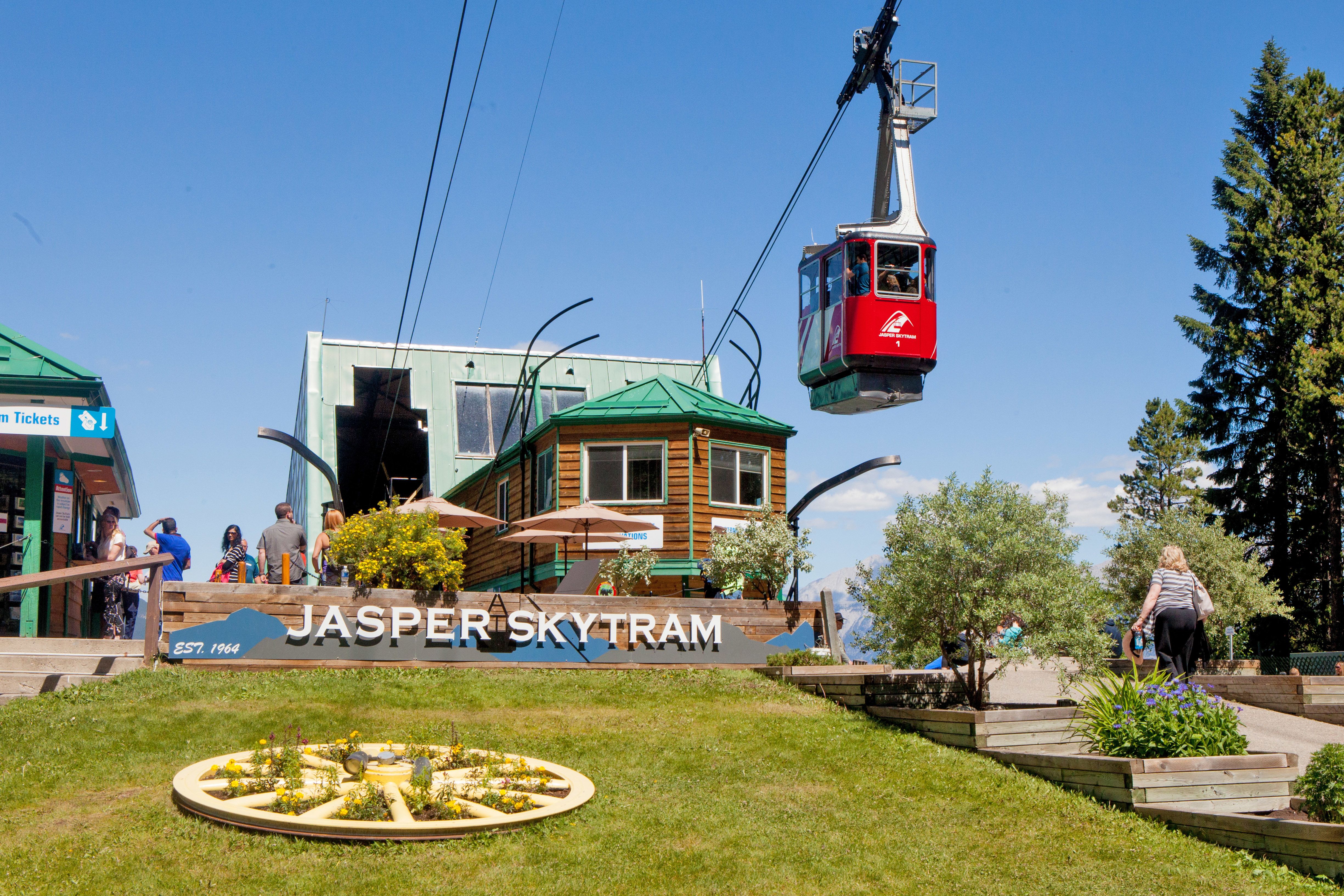 Aussicht auf eine Jasper Skytram Station im Jasper Nationalpark in Alberta