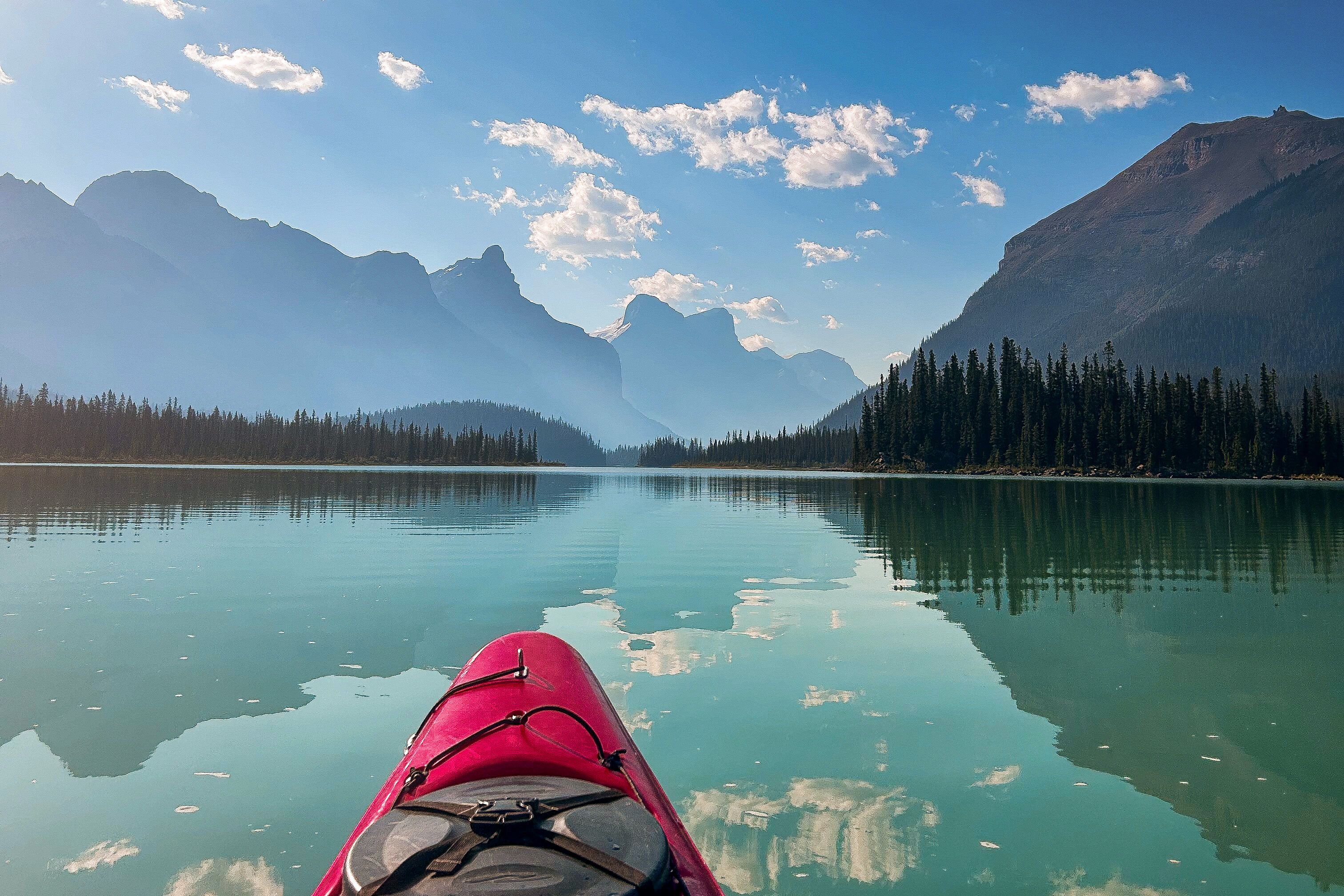 Bootsfahrt auf den Maligne Lake im Jasper Nationalpark Albertas