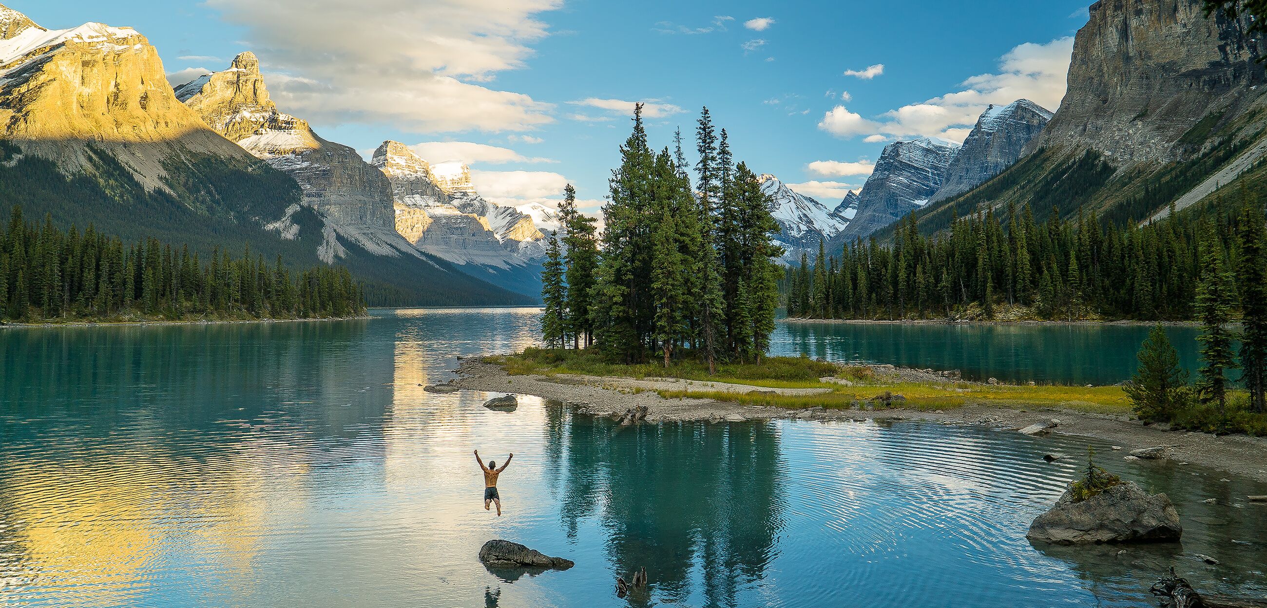 Der Maligne Lake im Jasper National Park Der Maligne Lake im Jasper National Park